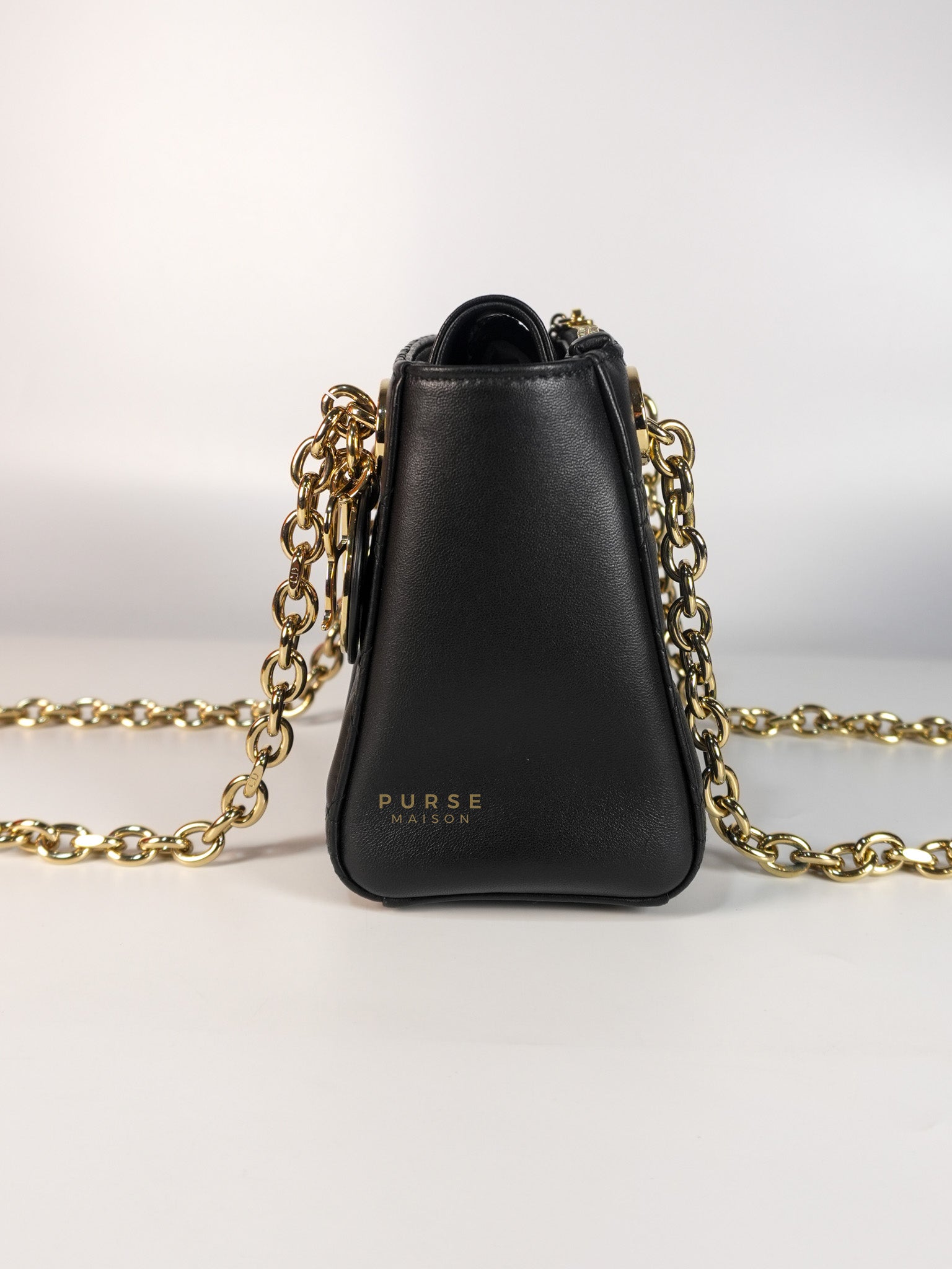 Lady Dior Small Double Chain in Black Cannage Lambskin Leather Limited Edition | Purse Maison Luxury Bags Shop