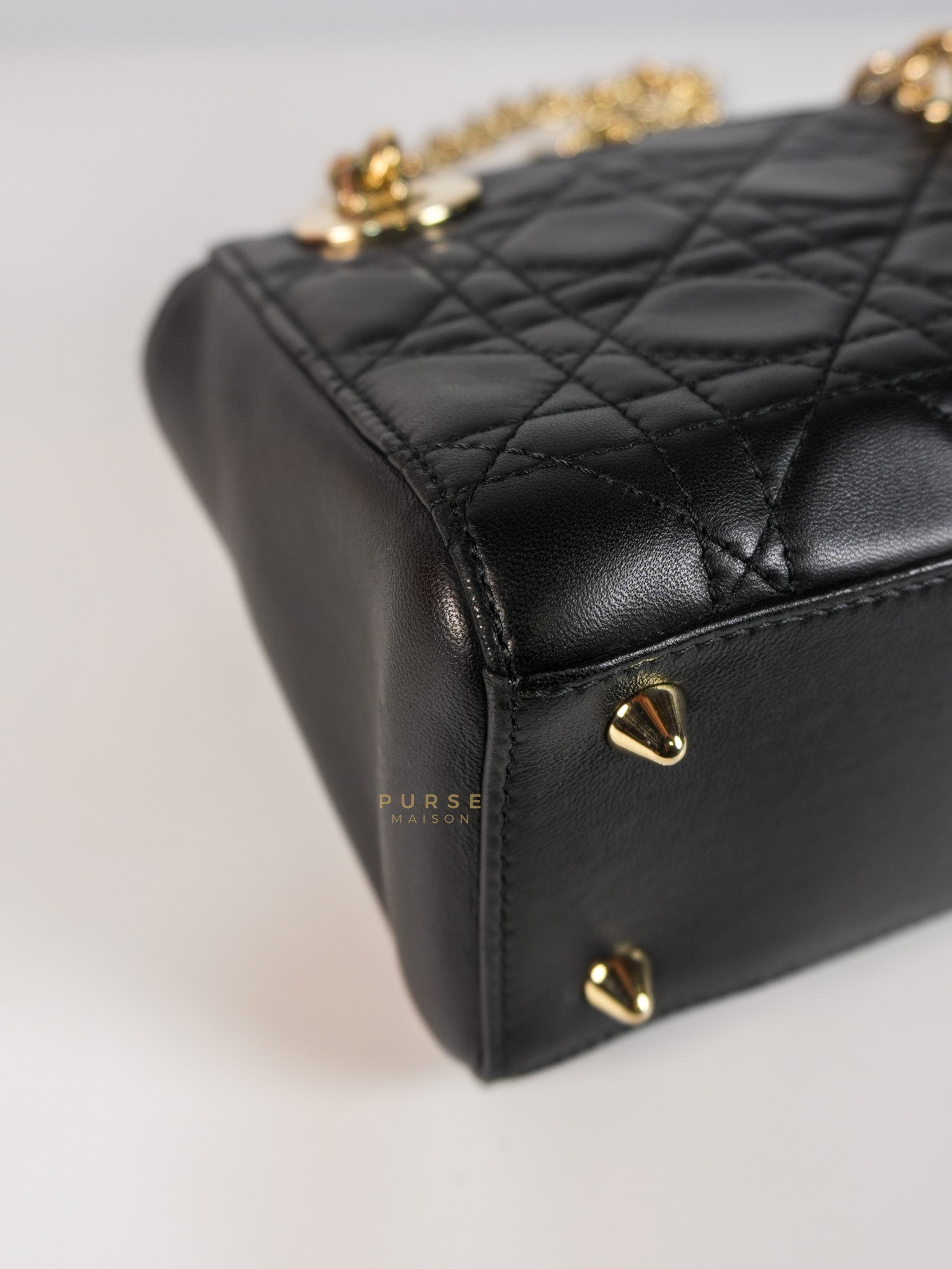 Lady Dior Small Double Chain in Black Cannage Lambskin Leather Limited Edition | Purse Maison Luxury Bags Shop
