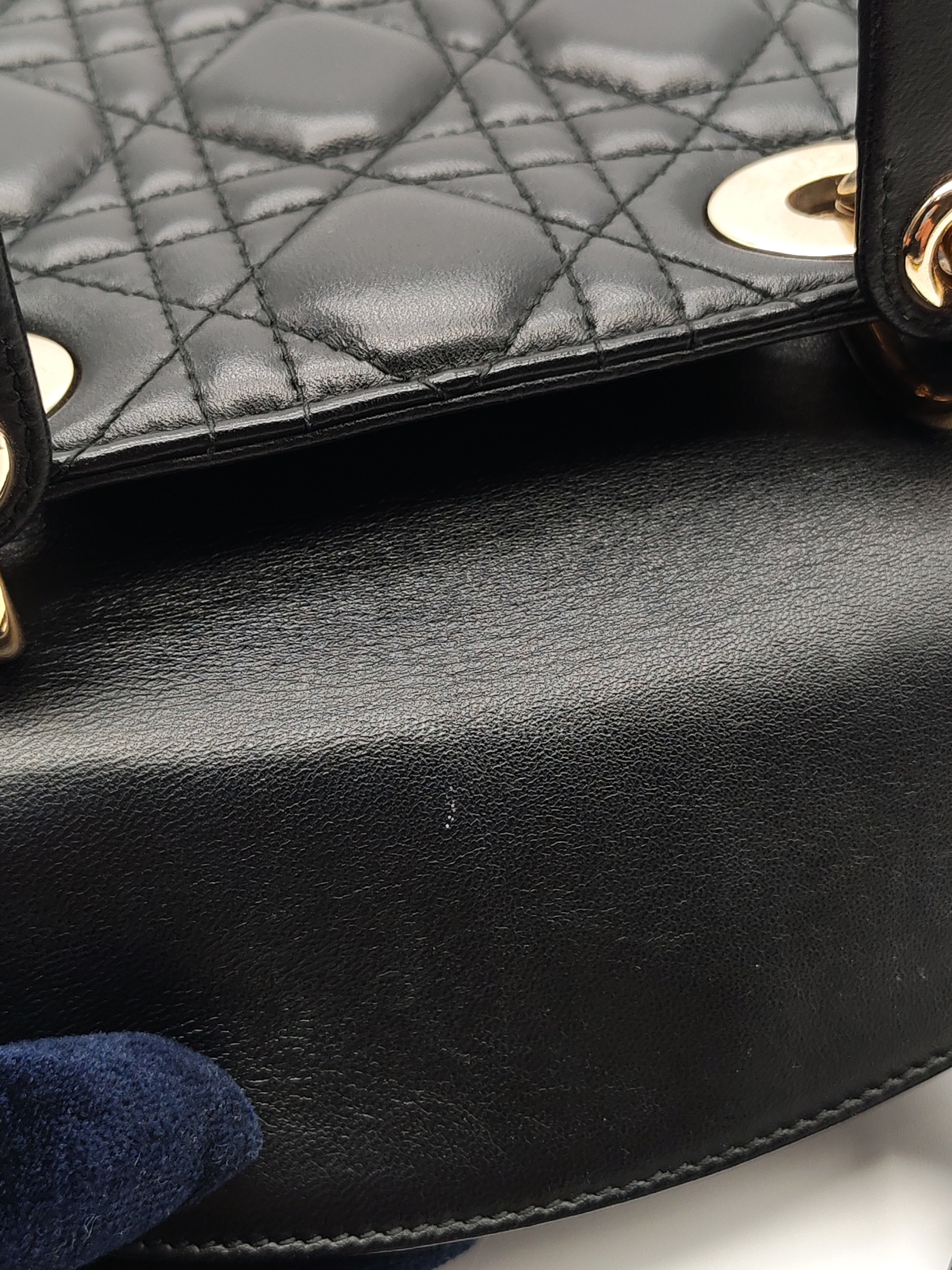 Lady Dior Small in Black Quilted Cannage Lambskin Leather & Gold Hardware | Purse Maison Luxury Bags Shop