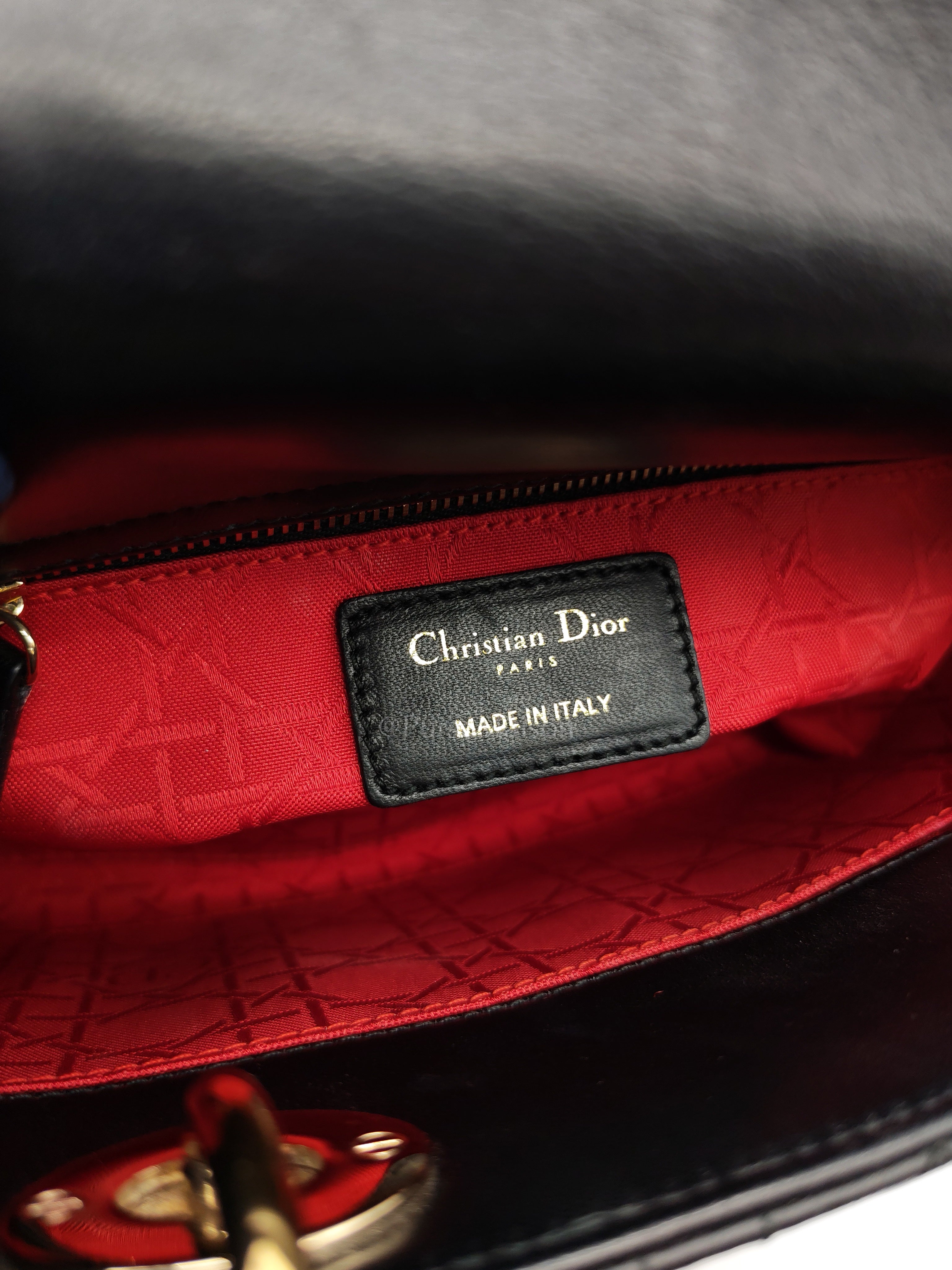 Lady Dior Small in Black Quilted Cannage Lambskin Leather & Gold Hardware | Purse Maison Luxury Bags Shop