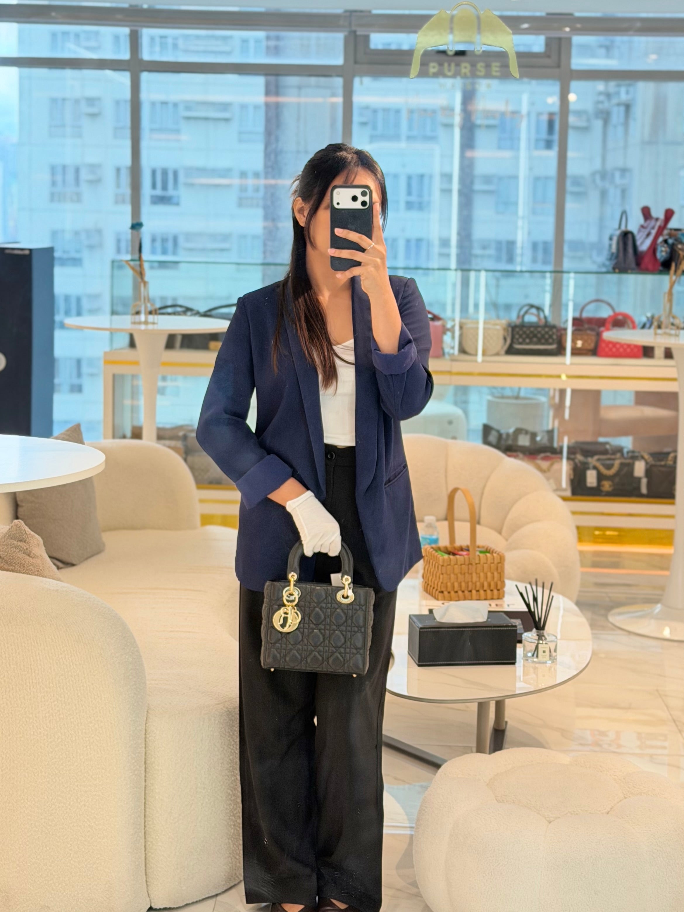 Lady Dior Small in Black Quilted Cannage Lambskin Leather & Gold Hardware | Purse Maison Luxury Bags Shop