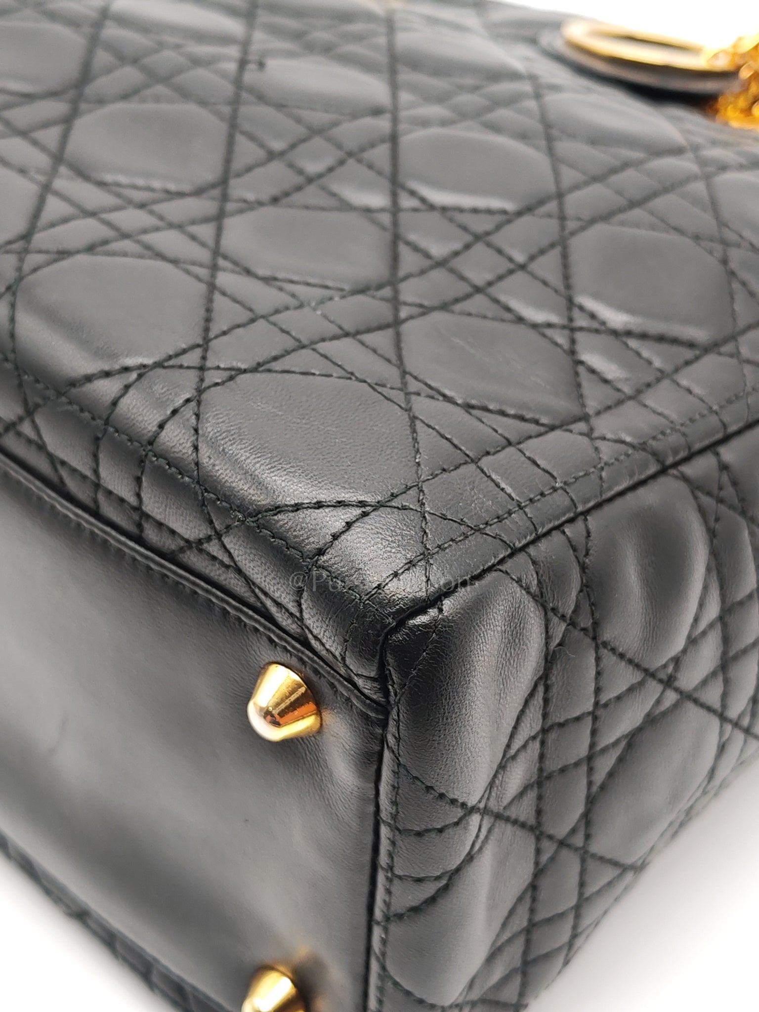 Lady Dior Vintage in Large Black Lambskin Leather Handbag | Purse Maison Luxury Bags Shop