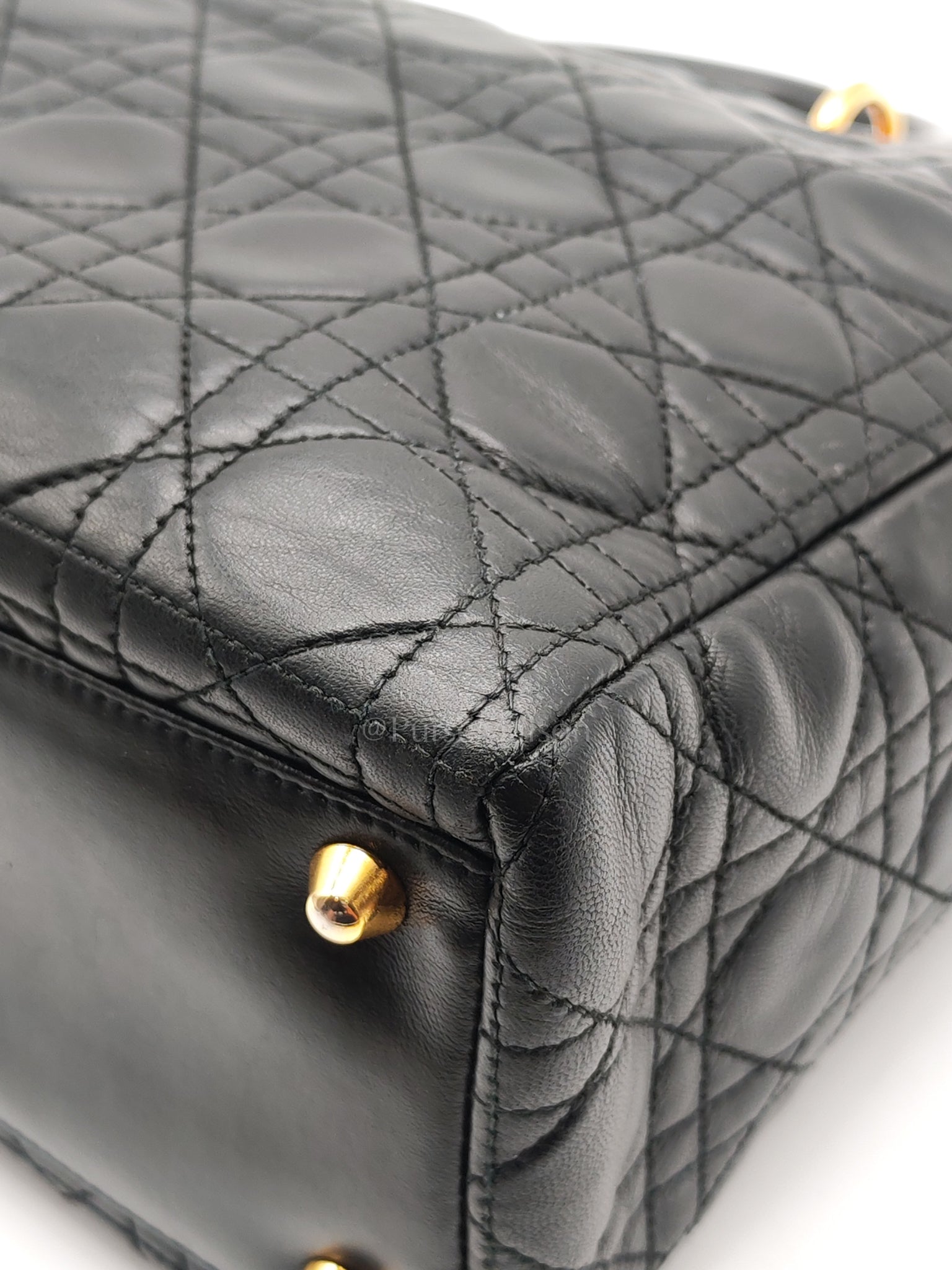 Lady Dior Vintage in Large Black Lambskin Leather Handbag | Purse Maison Luxury Bags Shop