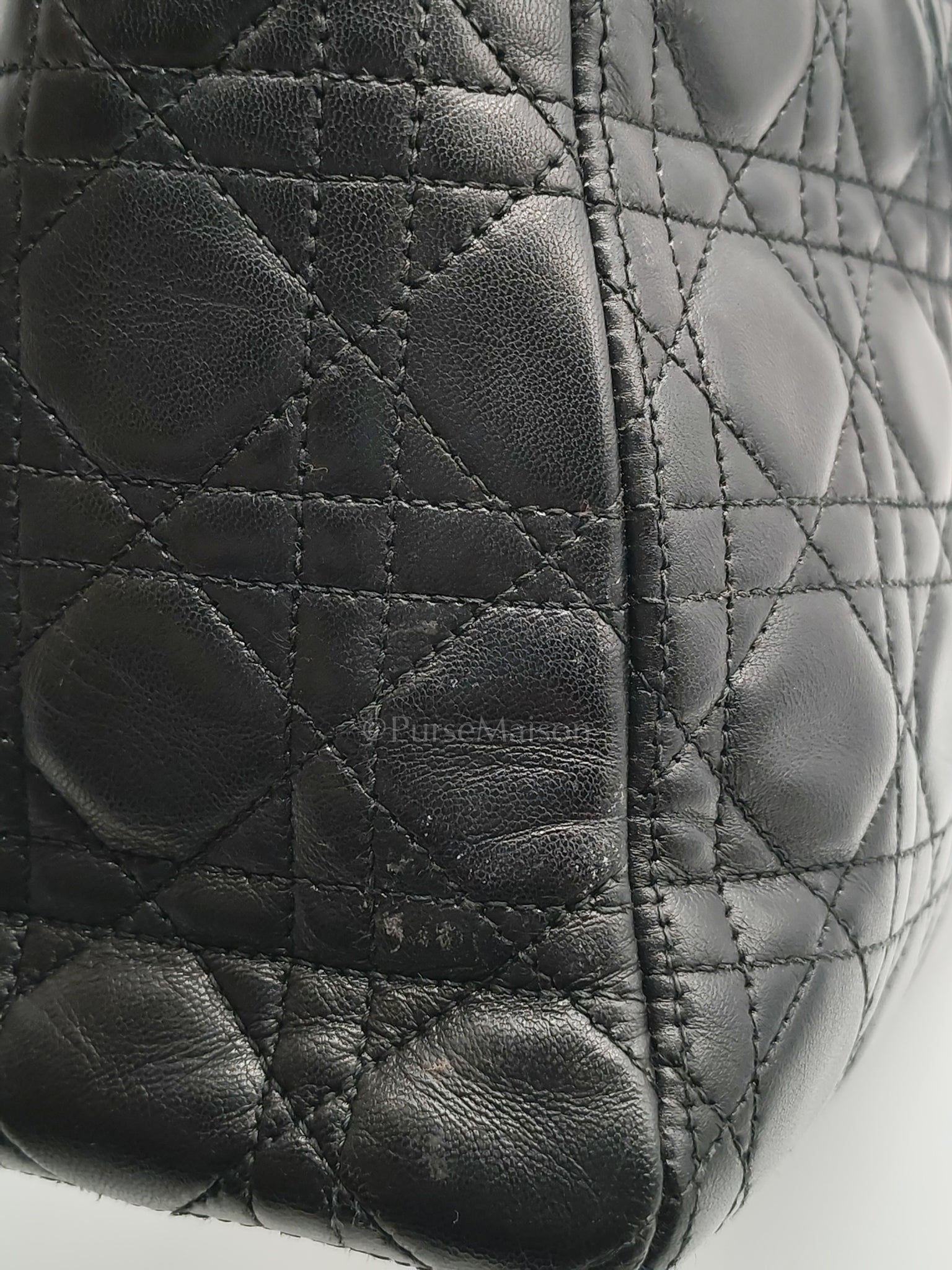 Lady Dior Vintage in Large Black Lambskin Leather Handbag | Purse Maison Luxury Bags Shop