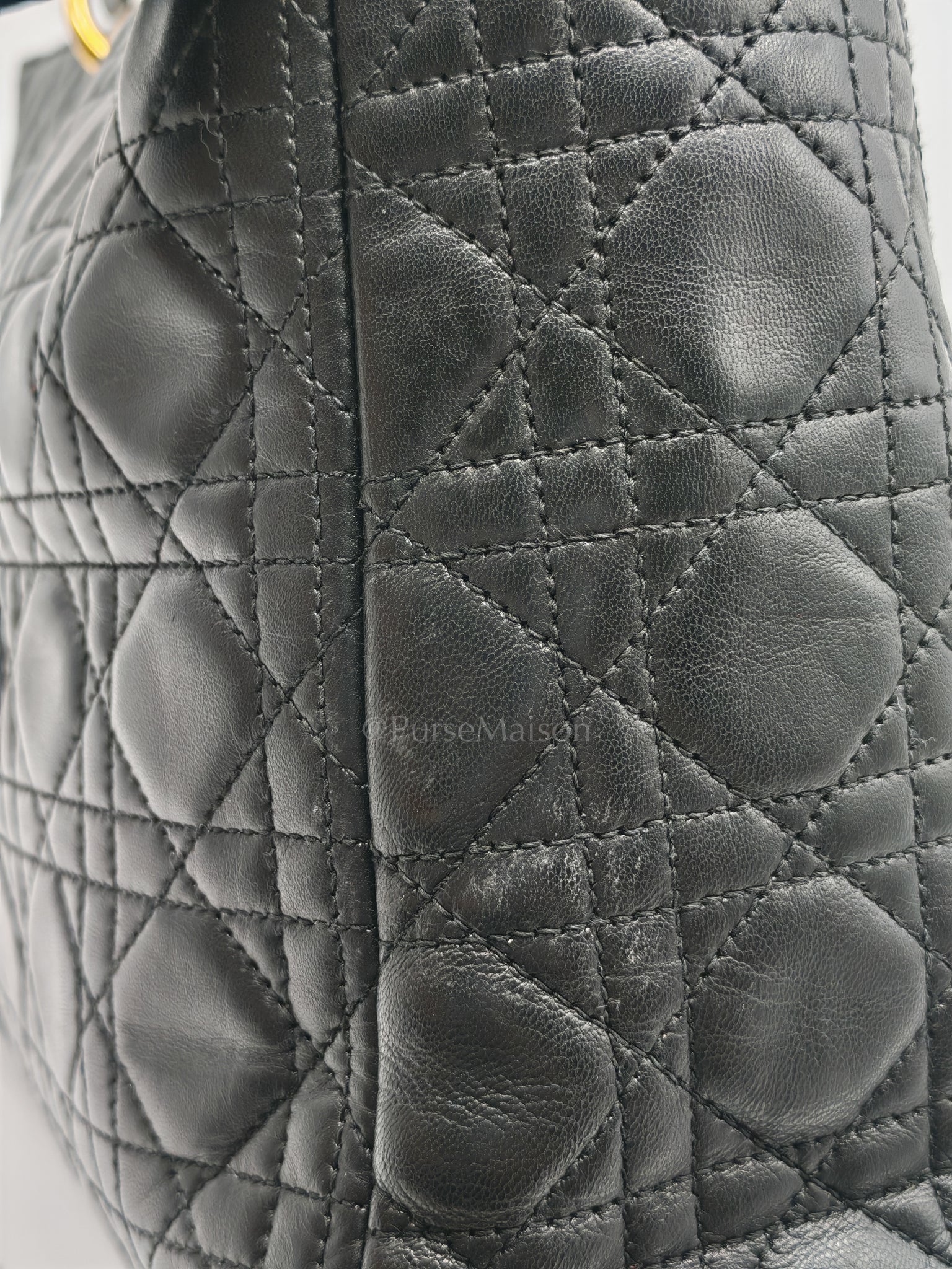 Lady Dior Vintage in Large Black Lambskin Leather Handbag | Purse Maison Luxury Bags Shop