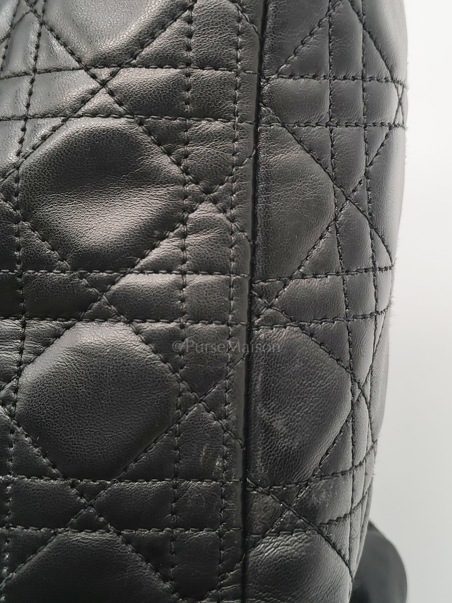 Lady Dior Vintage in Large Black Lambskin Leather Handbag | Purse Maison Luxury Bags Shop
