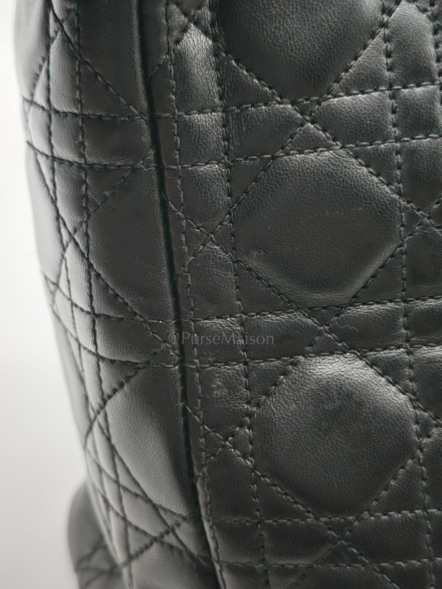 Lady Dior Vintage in Large Black Lambskin Leather Handbag | Purse Maison Luxury Bags Shop