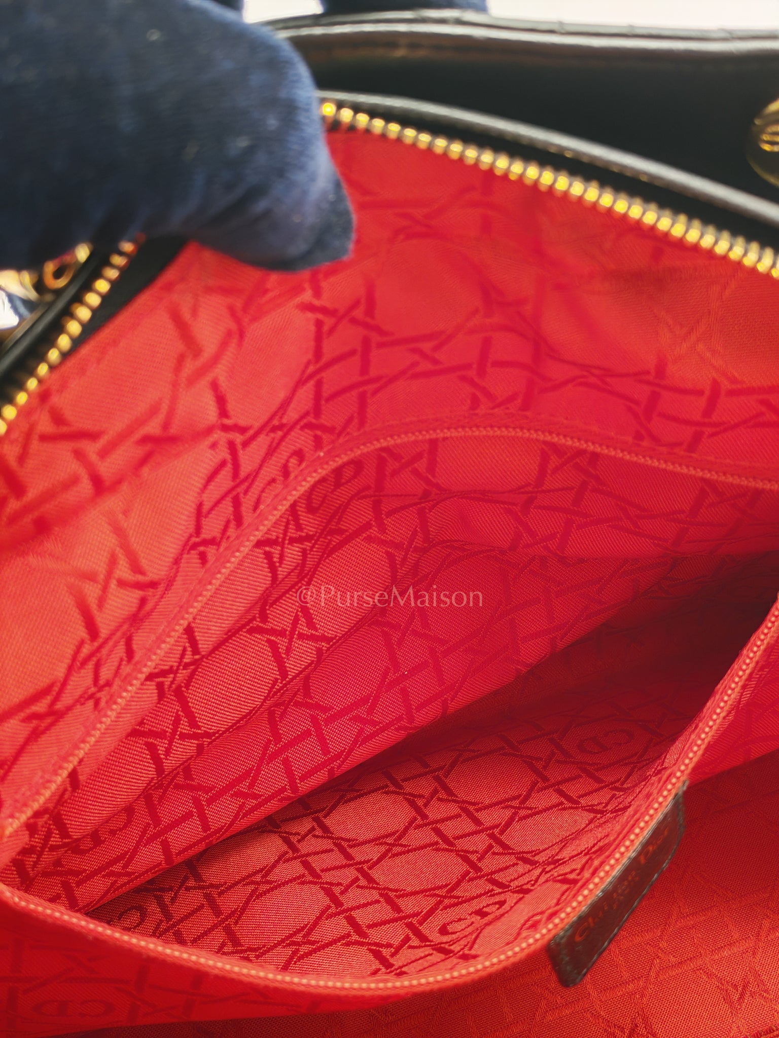Lady Dior Vintage in Large Black Lambskin Leather Handbag | Purse Maison Luxury Bags Shop