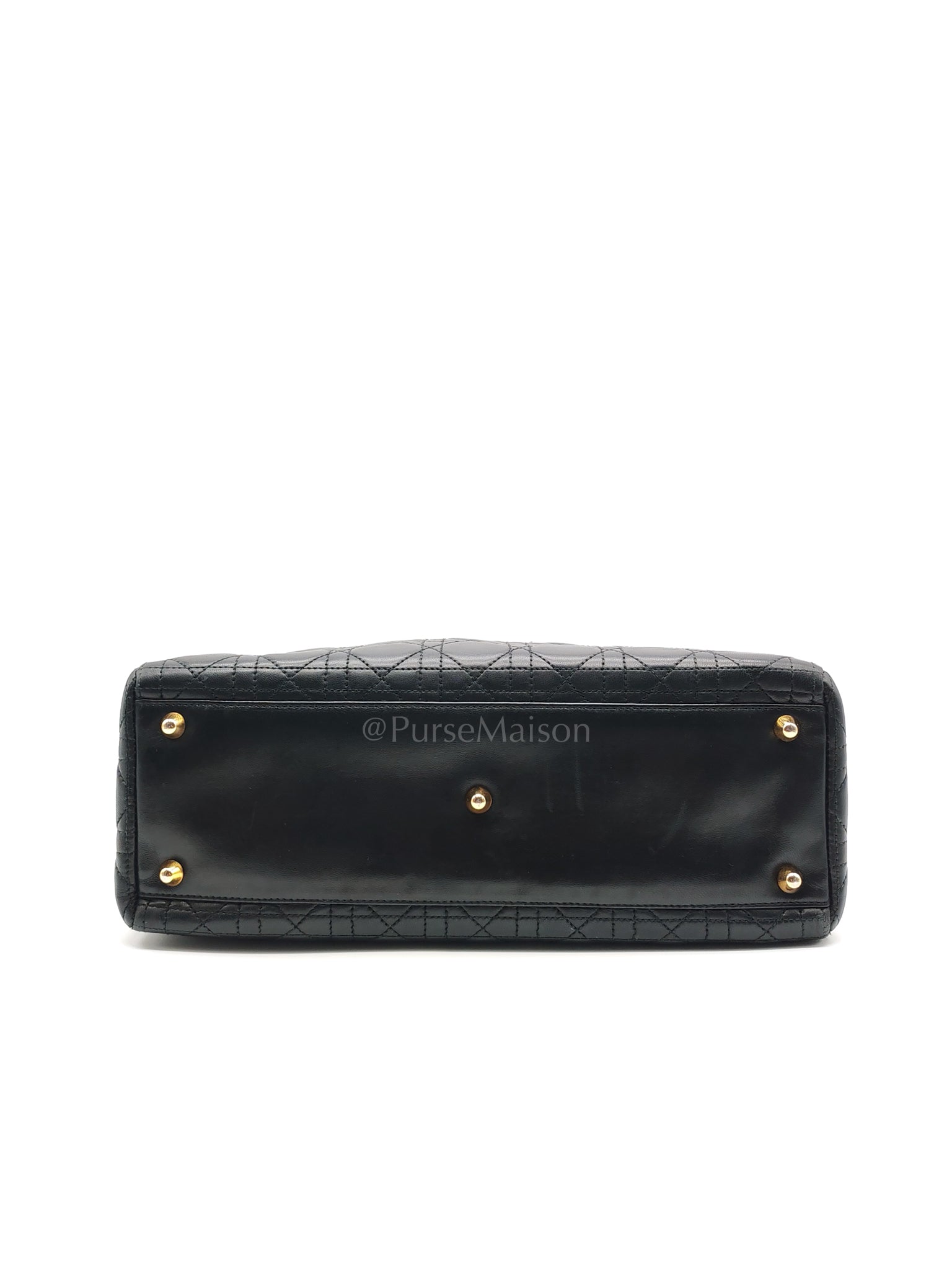 Lady Dior Vintage in Large Black Lambskin Leather Handbag | Purse Maison Luxury Bags Shop