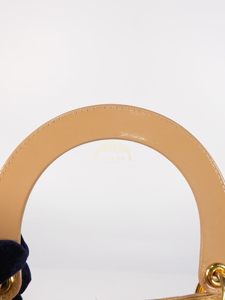 Lady Dior Vintage Medium in Dark Beige Patent Leather | Purse Maison Luxury Bags Shop