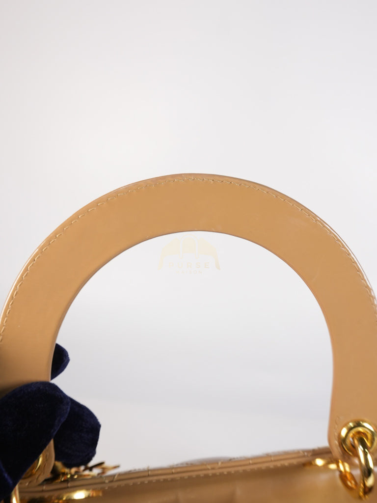 Lady Dior Vintage Medium in Dark Beige Patent Leather | Purse Maison Luxury Bags Shop