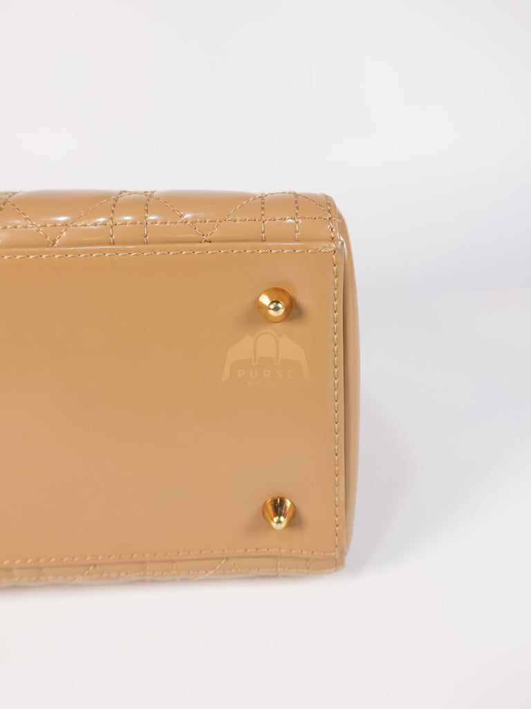 Lady Dior Vintage Medium in Dark Beige Patent Leather | Purse Maison Luxury Bags Shop