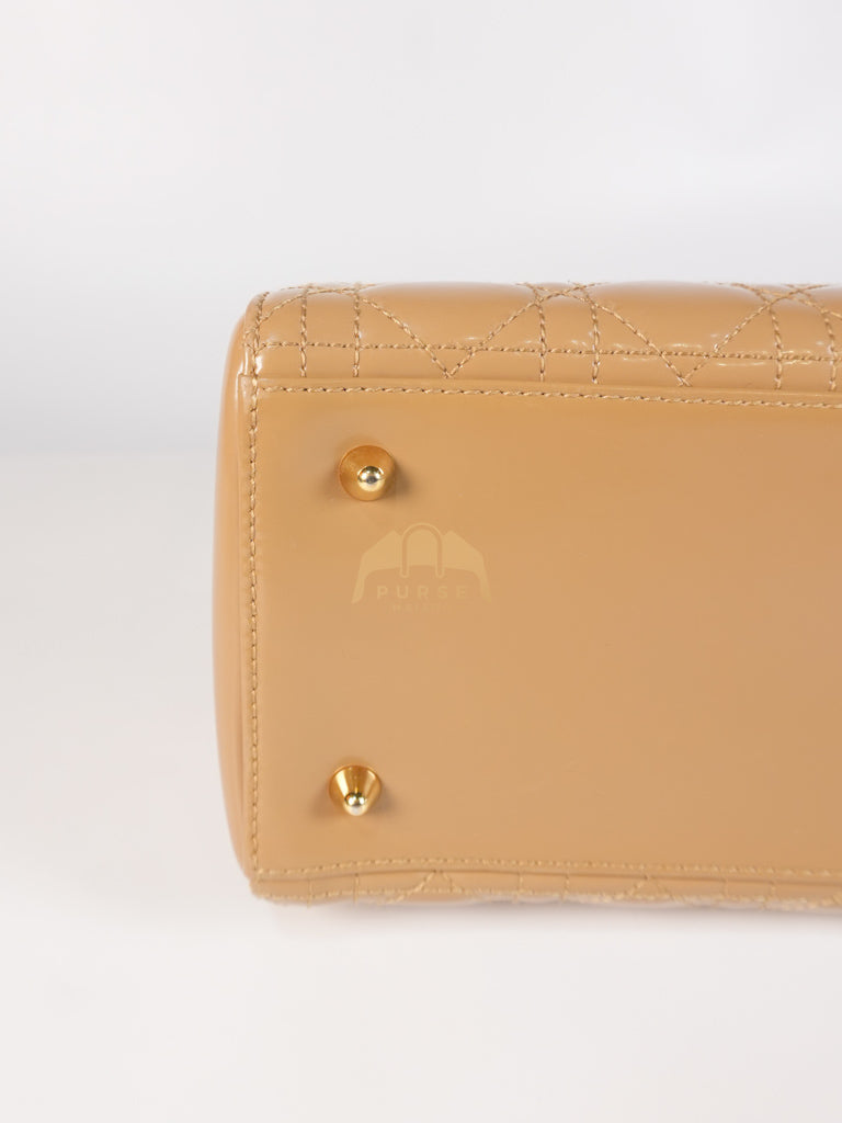 Lady Dior Vintage Medium in Dark Beige Patent Leather | Purse Maison Luxury Bags Shop