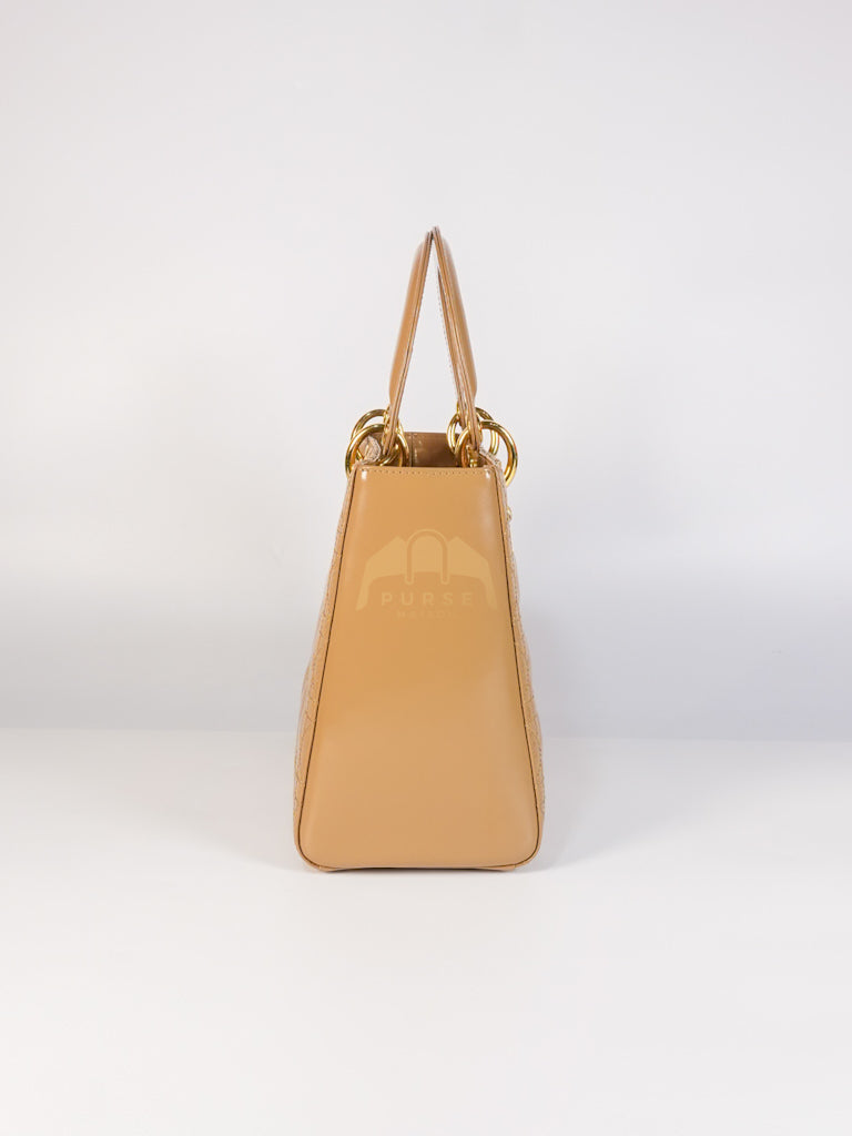 Lady Dior Vintage Medium in Dark Beige Patent Leather | Purse Maison Luxury Bags Shop