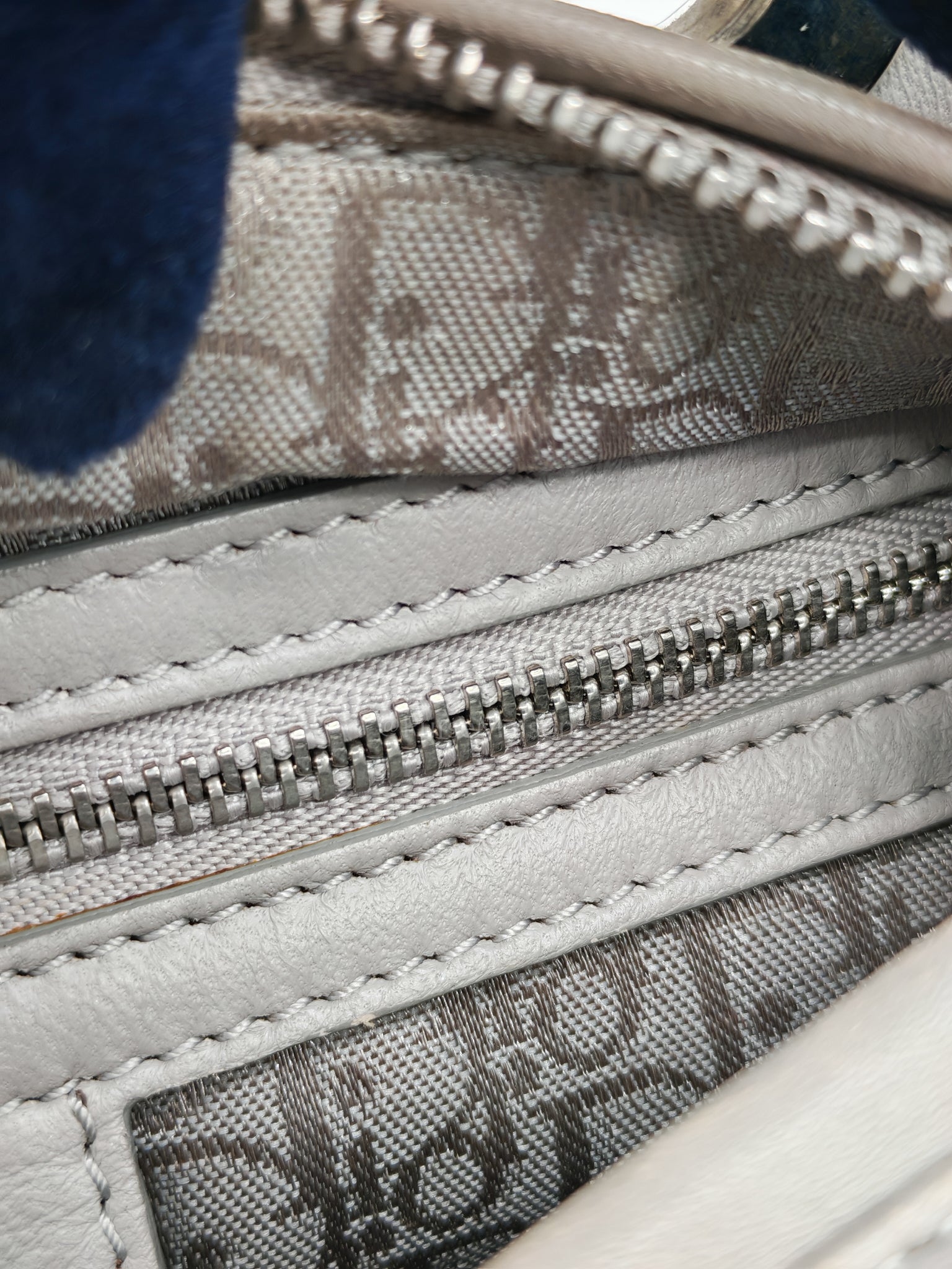 Lady Dior Vintage Medium in Gray Quilted Cannage Lambskin Leather & Silver Hardware | Purse Maison Luxury Bags Shop