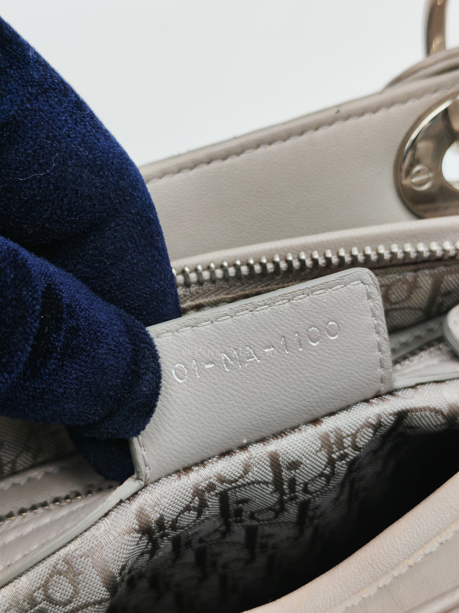 Lady Dior Vintage Medium in Gray Quilted Cannage Lambskin Leather & Silver Hardware | Purse Maison Luxury Bags Shop