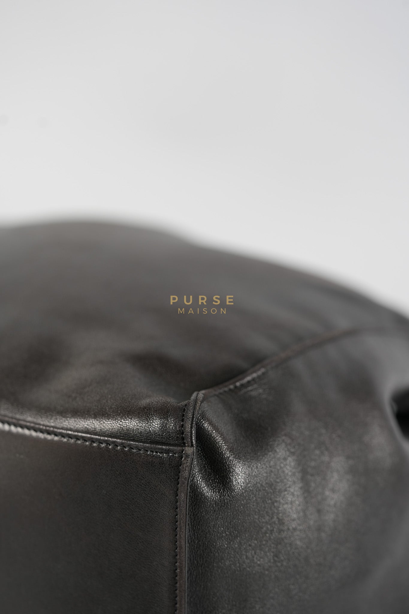 Lambskin CC Stitched Drawstring Bucket Bag in Gold Hardware Series 7 | Purse Maison Luxury Bags Shop