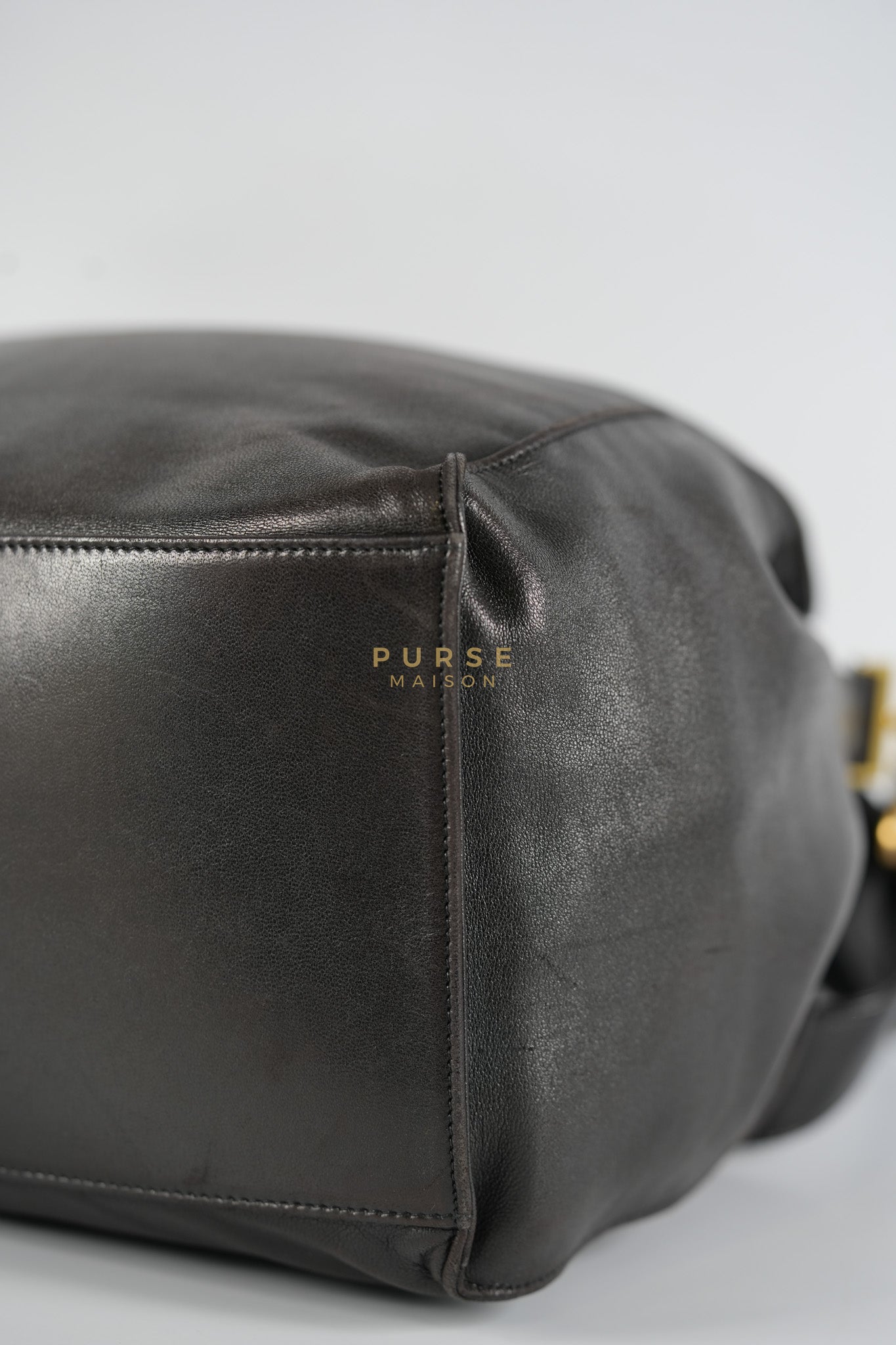 Lambskin CC Stitched Drawstring Bucket Bag in Gold Hardware Series 7 | Purse Maison Luxury Bags Shop