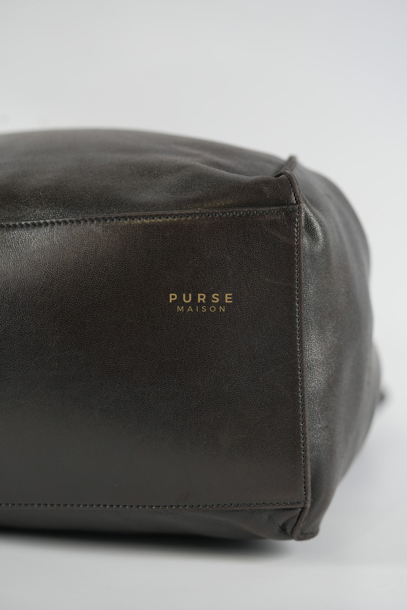 Lambskin CC Stitched Drawstring Bucket Bag in Gold Hardware Series 7 | Purse Maison Luxury Bags Shop