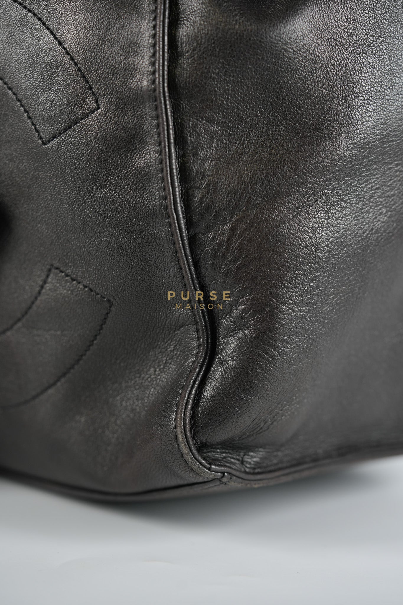 Lambskin CC Stitched Drawstring Bucket Bag in Gold Hardware Series 7 | Purse Maison Luxury Bags Shop
