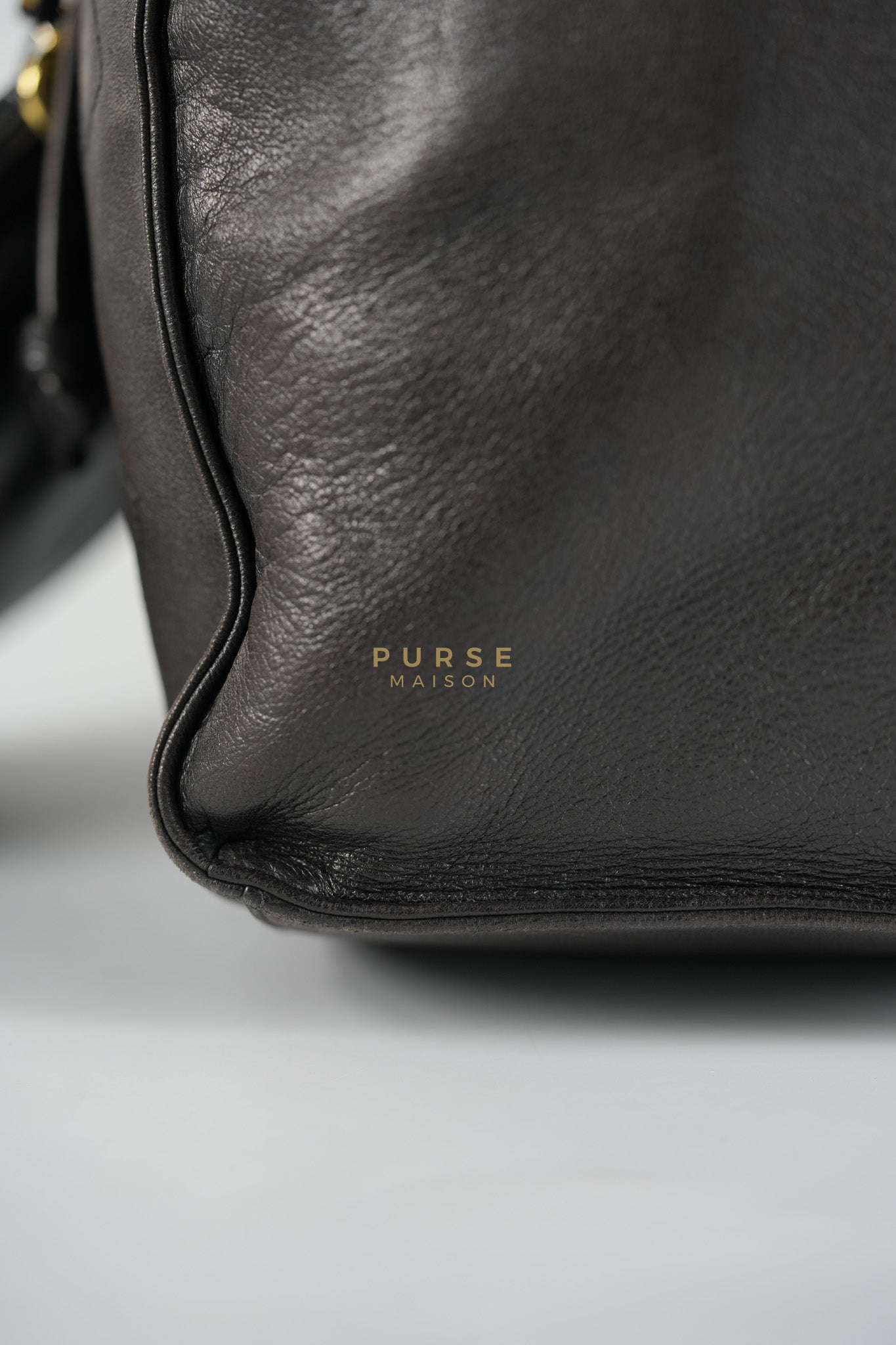 Lambskin CC Stitched Drawstring Bucket Bag in Gold Hardware Series 7 | Purse Maison Luxury Bags Shop