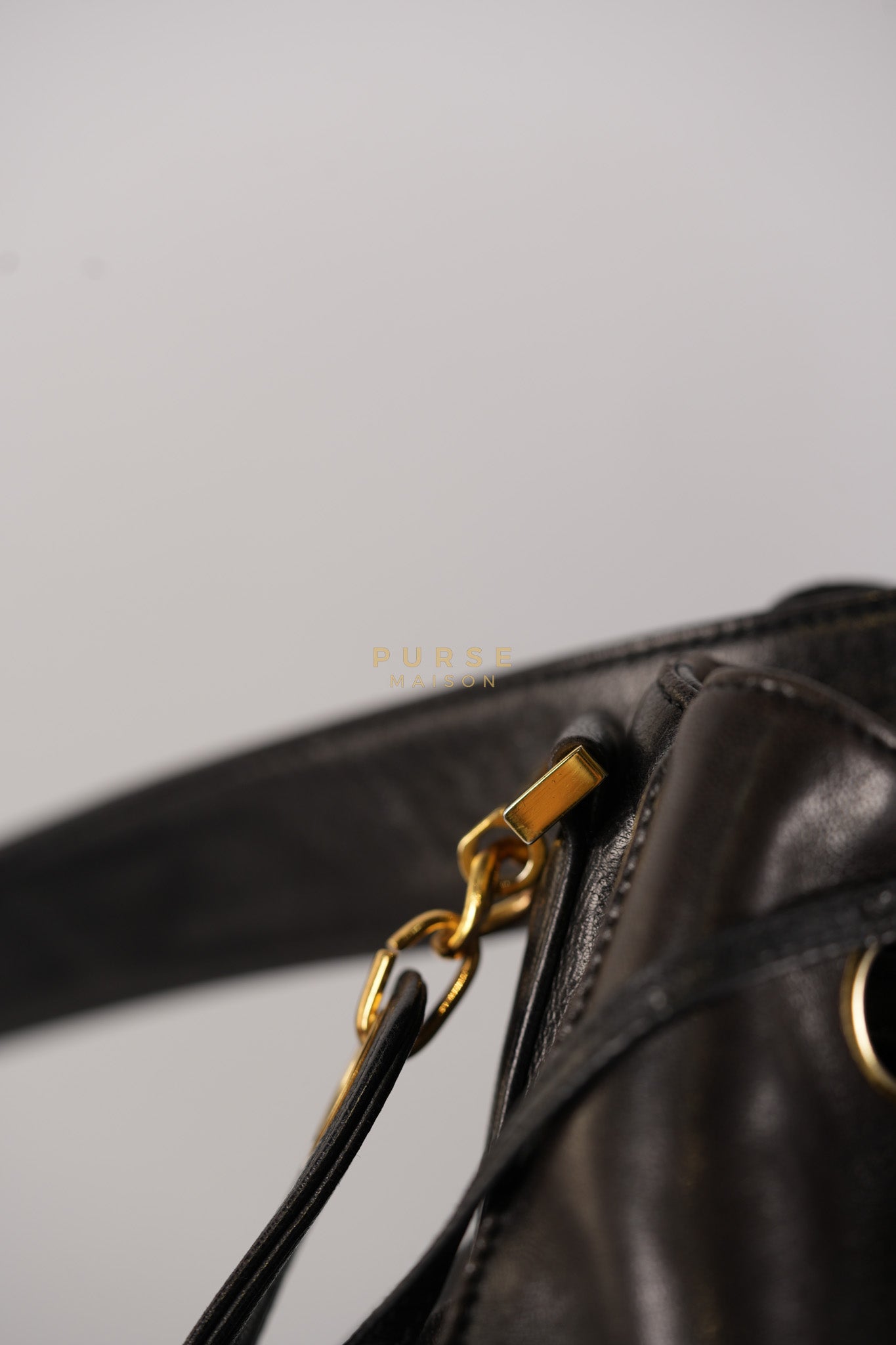 Lambskin CC Stitched Drawstring Bucket Bag in Gold Hardware Series 7 | Purse Maison Luxury Bags Shop