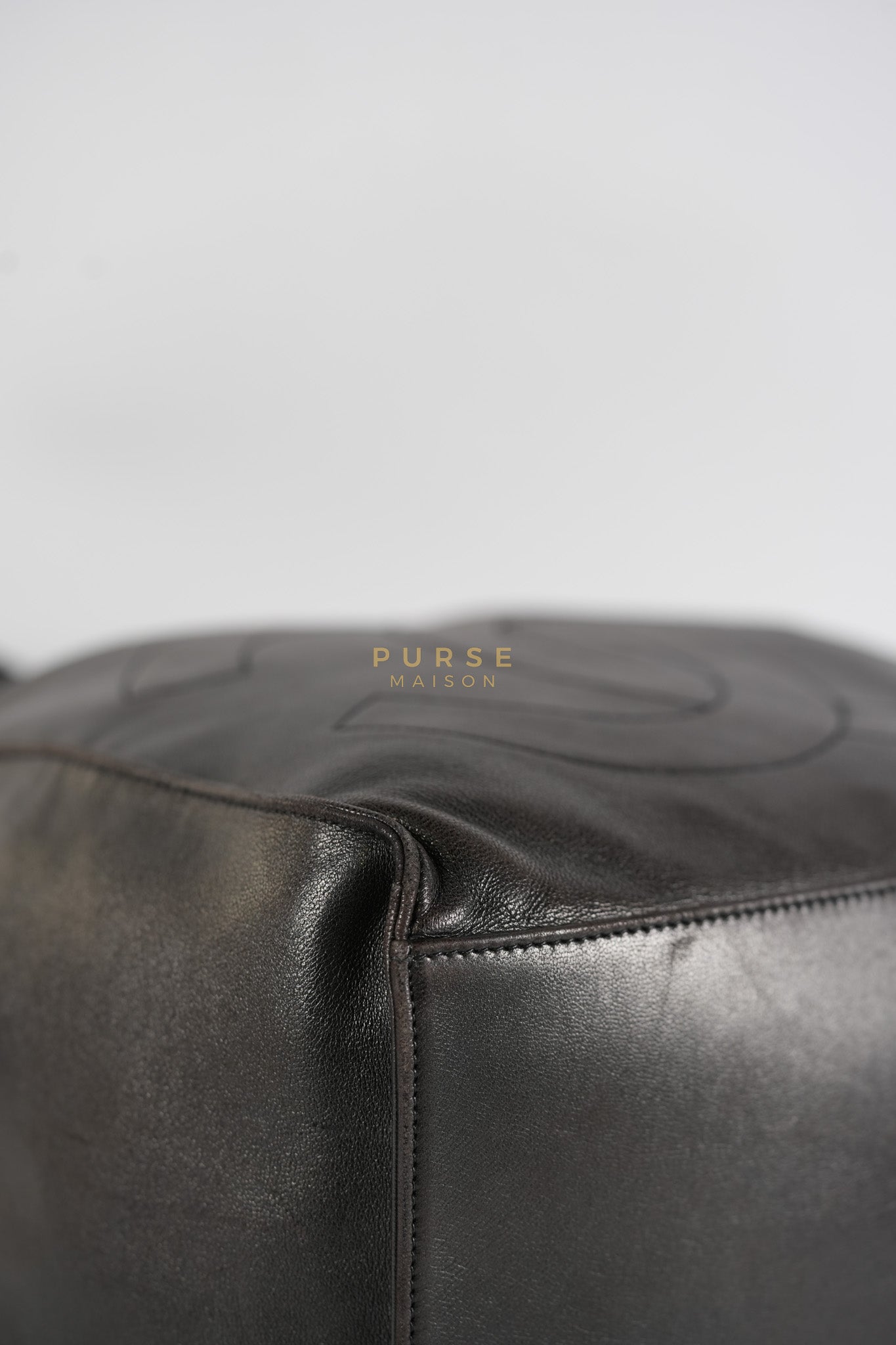 Lambskin CC Stitched Drawstring Bucket Bag in Gold Hardware Series 7 | Purse Maison Luxury Bags Shop