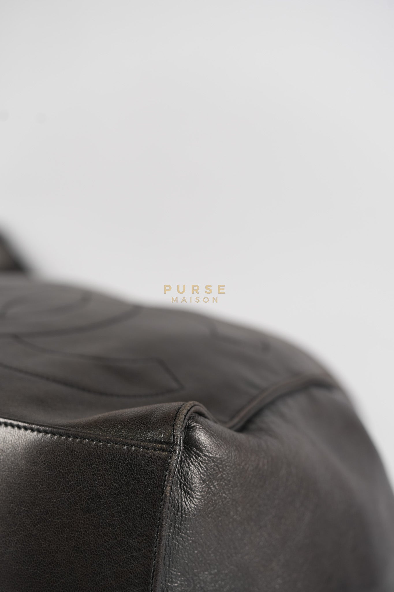 Lambskin CC Stitched Drawstring Bucket Bag in Gold Hardware Series 7 | Purse Maison Luxury Bags Shop