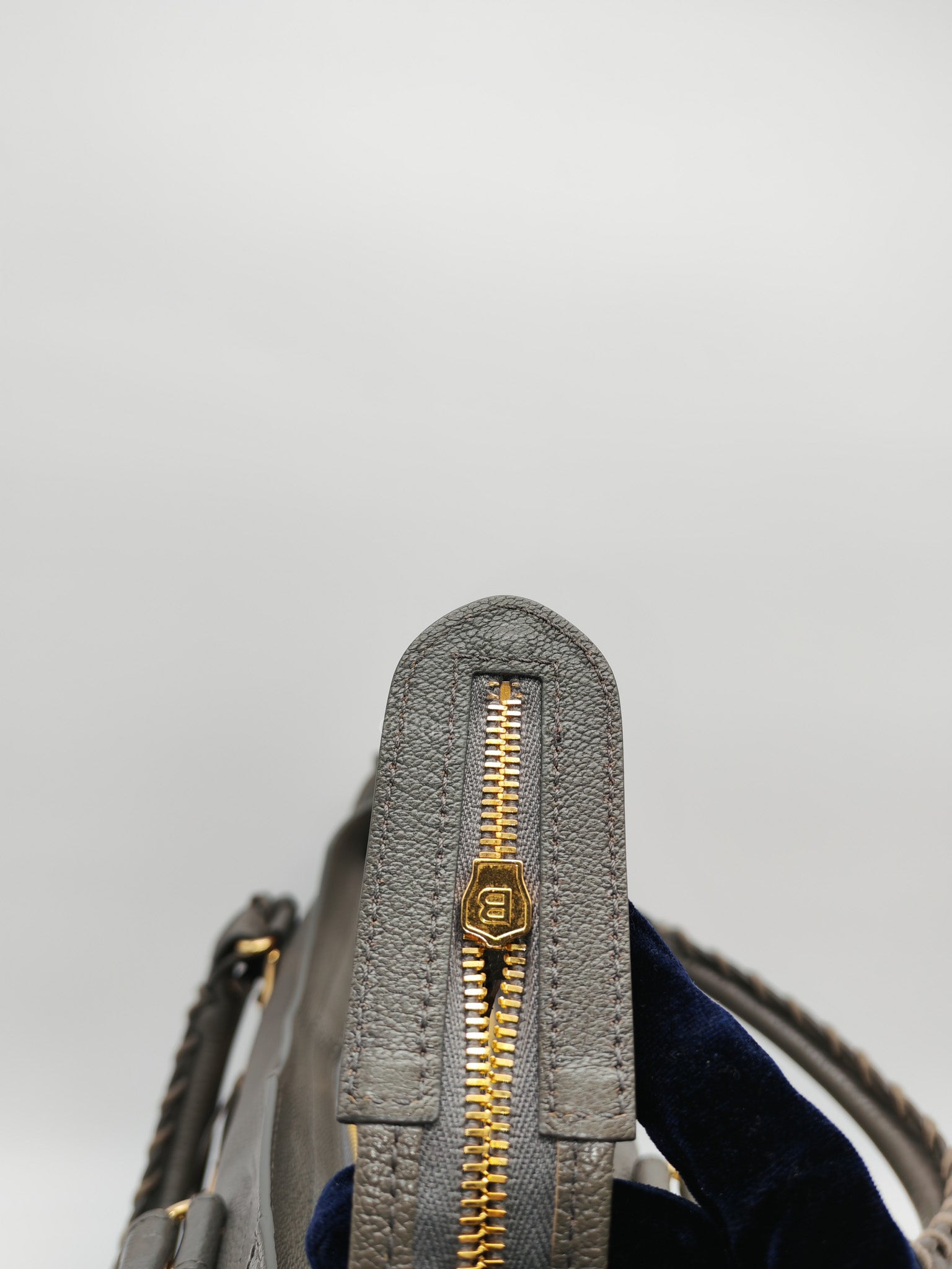 Metallic Edge City Bag in Charcoal Grey