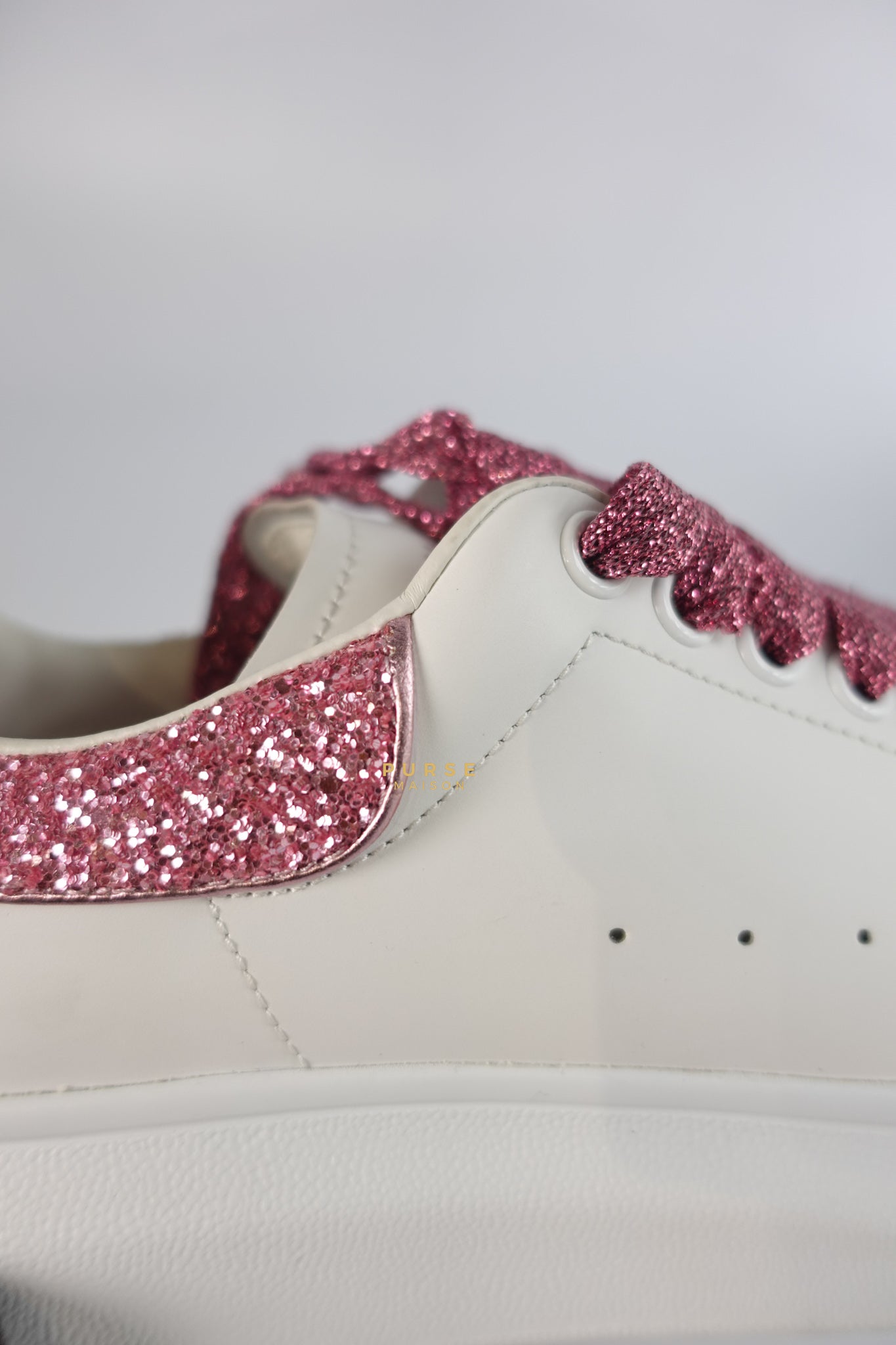 Larry White & Glittered Pink Rose Women’s Sneakers Size 38 EU (25cm) | Purse Maison Luxury Bags Shop