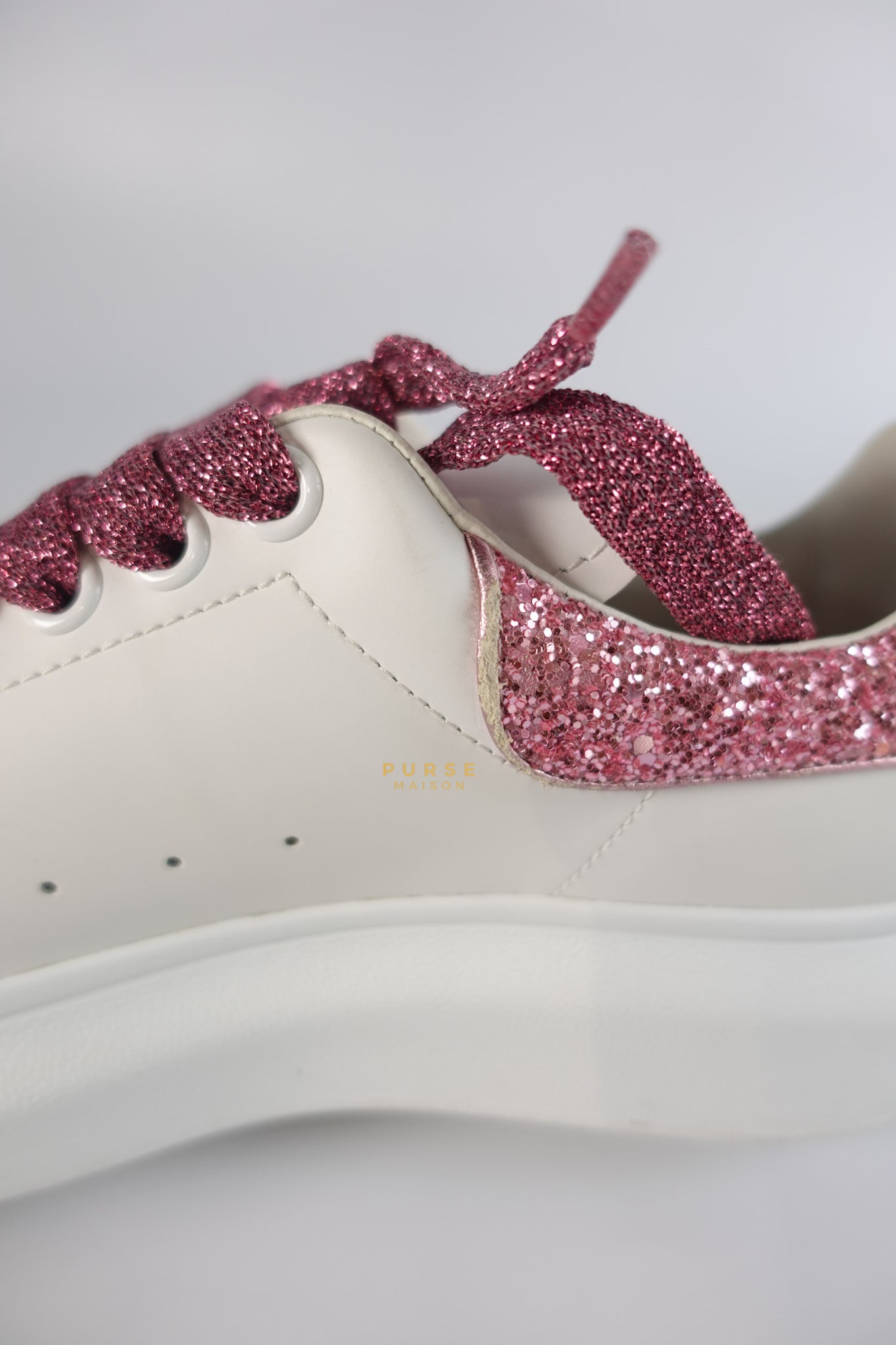 Larry White & Glittered Pink Rose Women’s Sneakers Size 38 EU (25cm) | Purse Maison Luxury Bags Shop