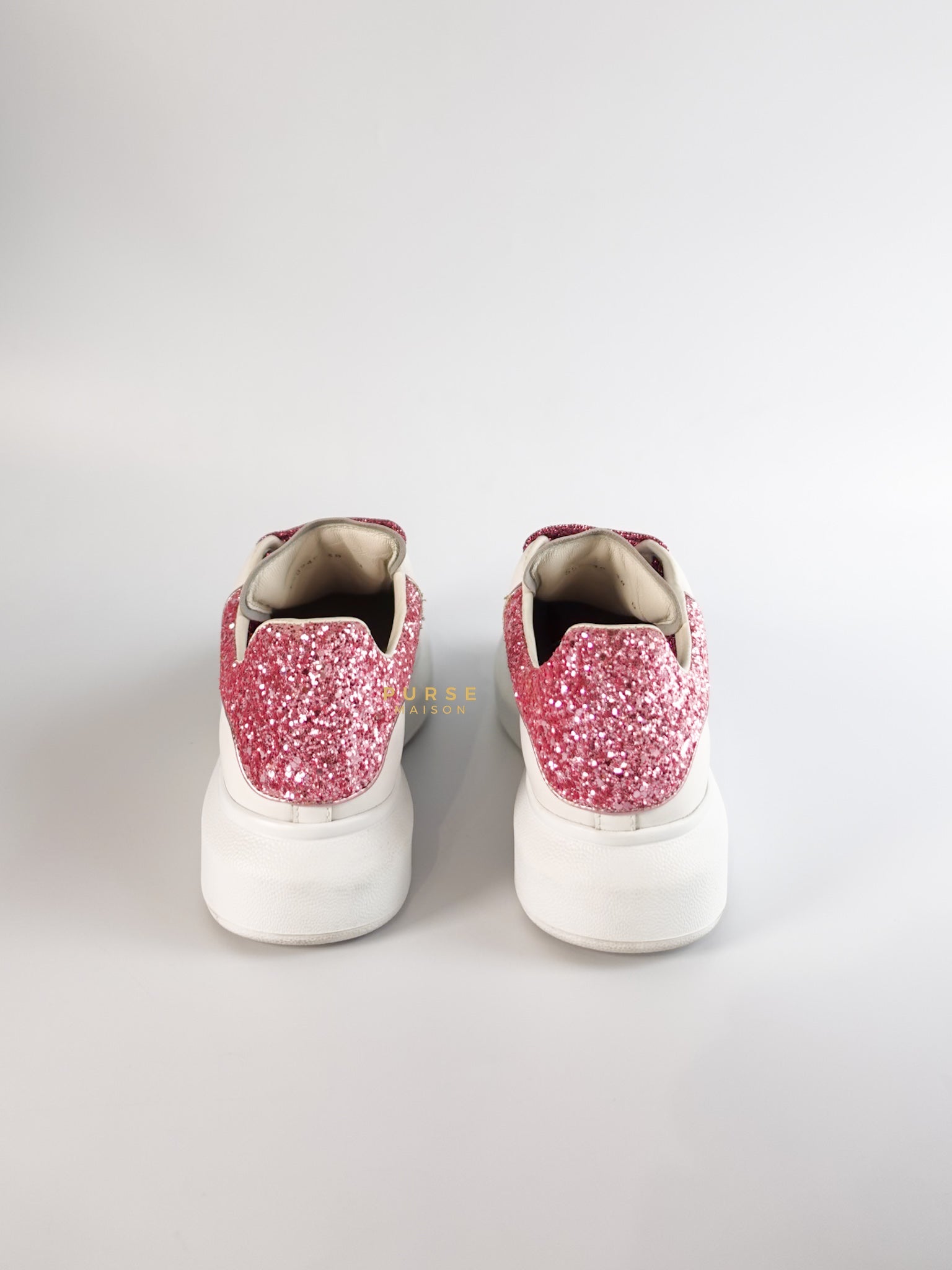 Larry White & Glittered Pink Rose Women’s Sneakers Size 38 EU (25cm) | Purse Maison Luxury Bags Shop