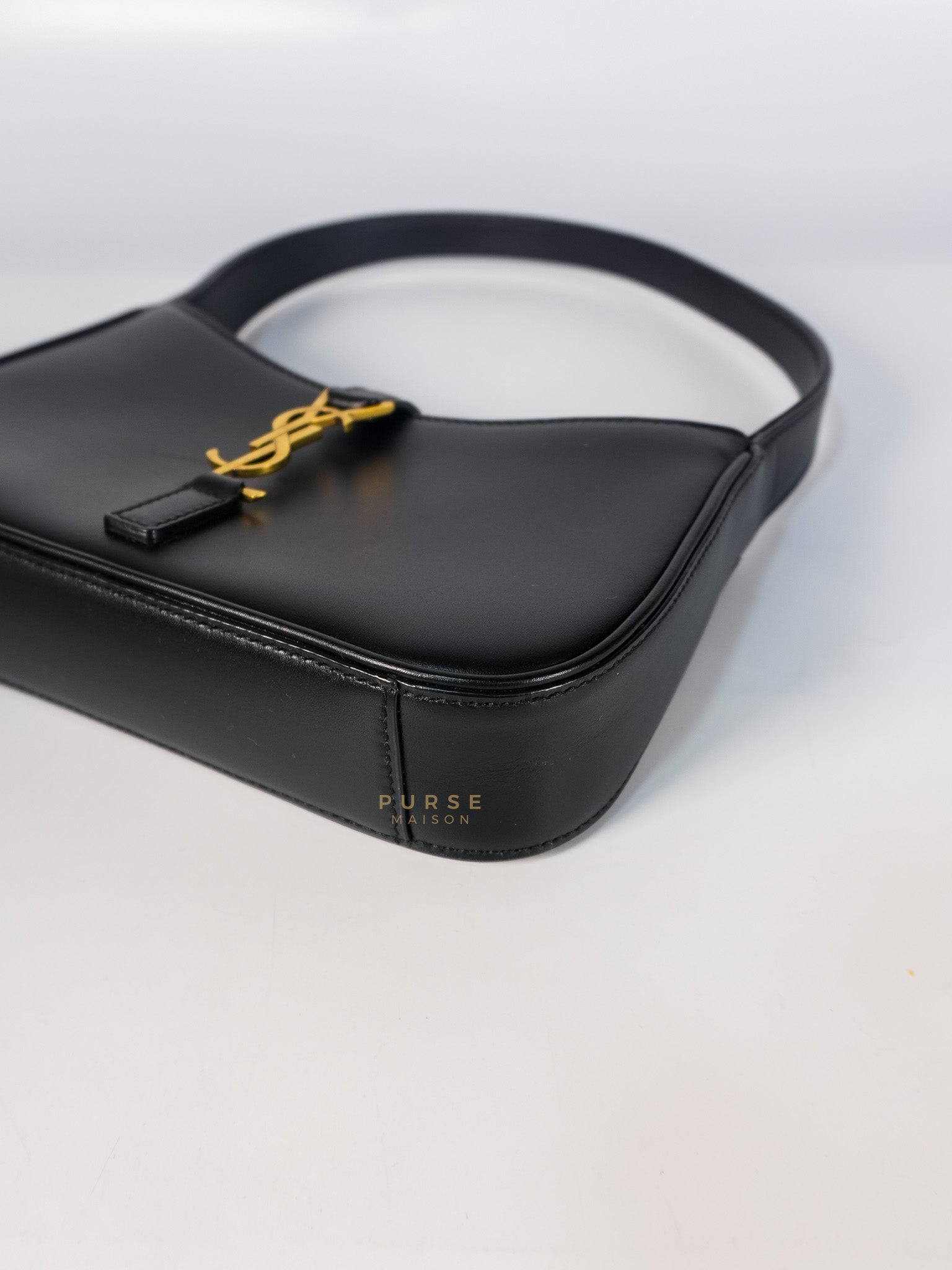 Le 5 A 7 Hobo Shoulder Gold Hardware Bag in Black | Purse Maison Luxury Bags Shop