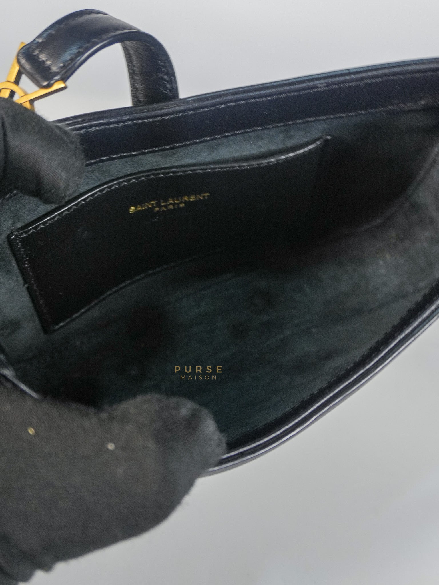 Le 5 A 7 Hobo Shoulder Gold Hardware Bag in Black | Purse Maison Luxury Bags Shop