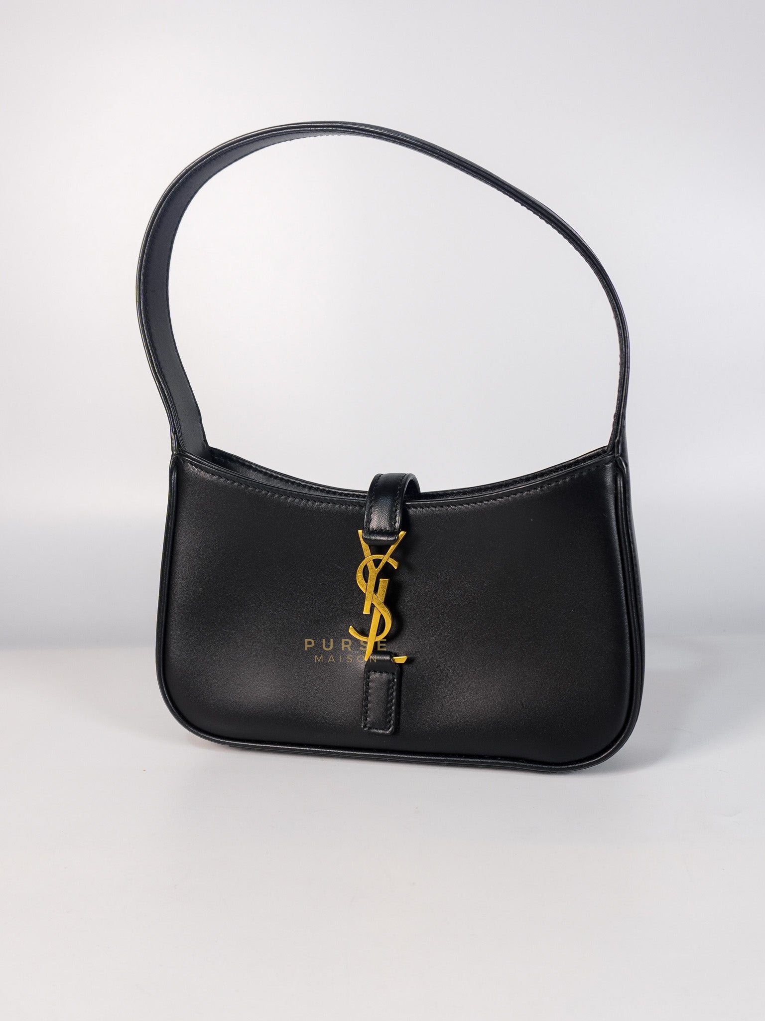 Le 5 A 7 Hobo Shoulder Gold Hardware Bag in Black | Purse Maison Luxury Bags Shop