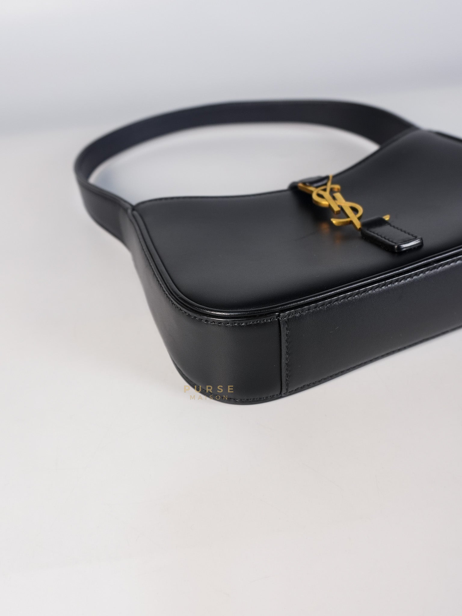 Le 5 A 7 Hobo Shoulder Gold Hardware Bag in Black | Purse Maison Luxury Bags Shop
