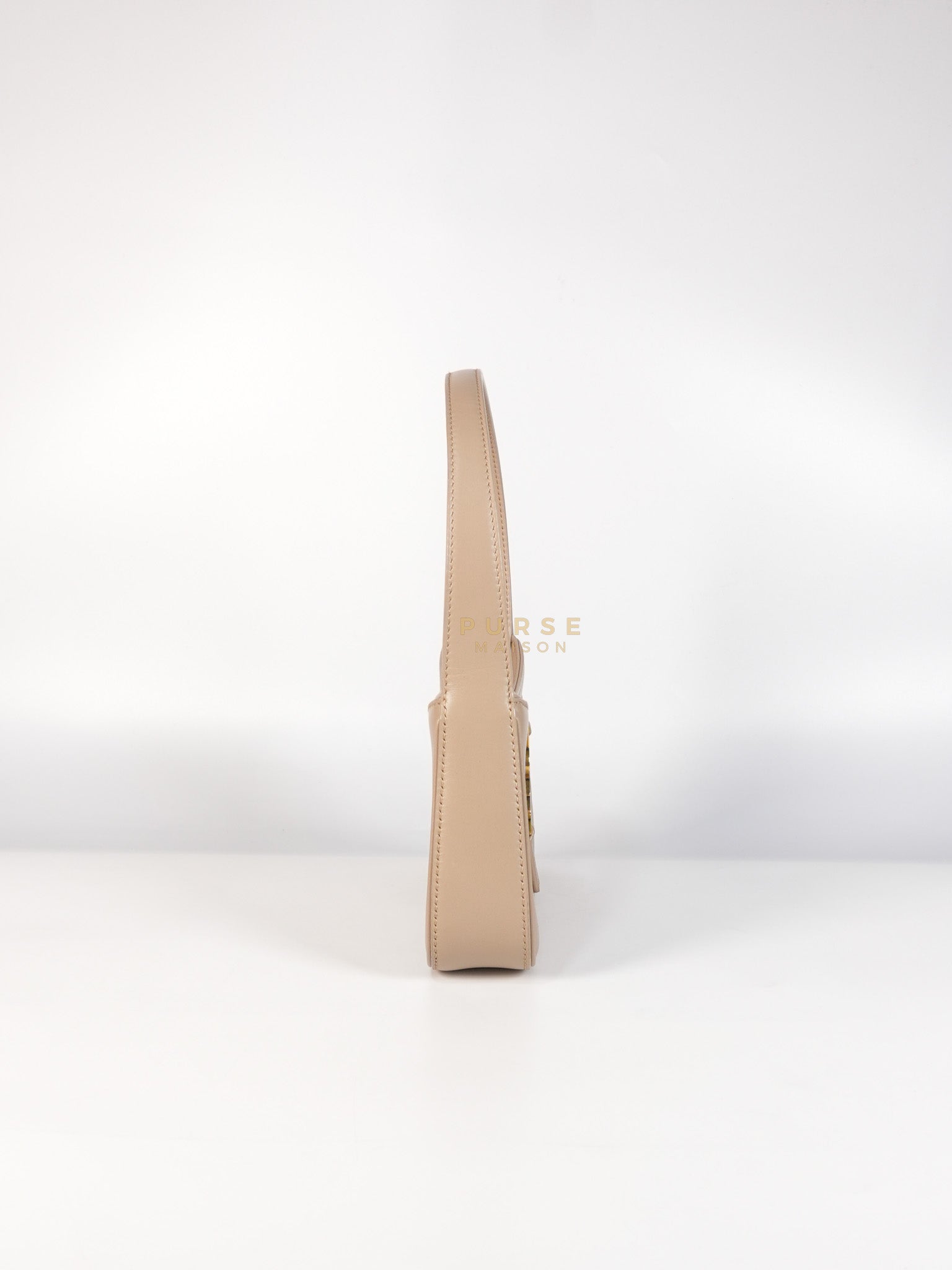 Le 5 A 7 Mini Hobo Shoulder Gold Hardware Bag in Dark Beige | Purse Maison Luxury Bags Shop