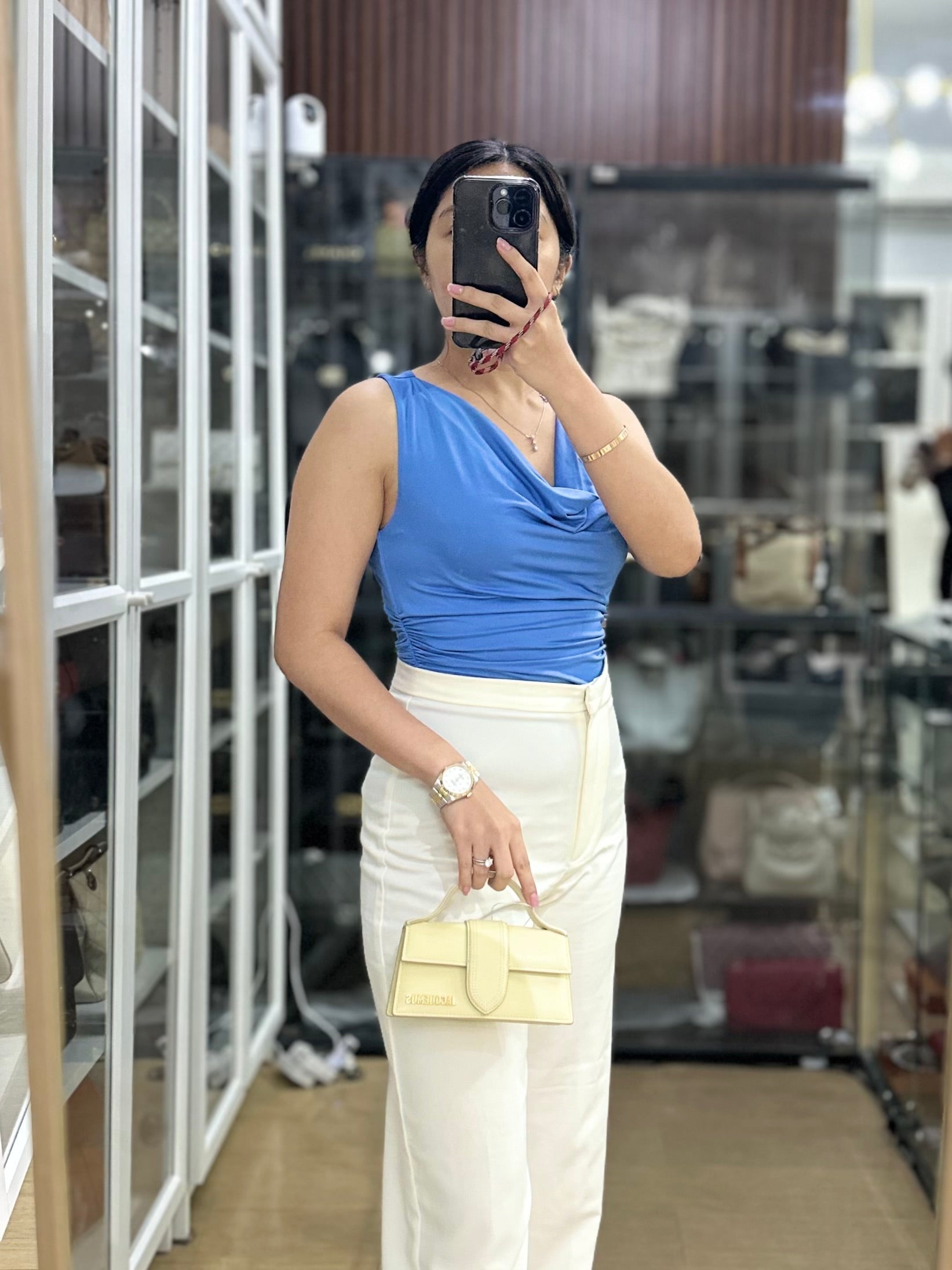 Le Bambino Top Handle in Ivory Leather | Purse Maison Luxury Bags Shop