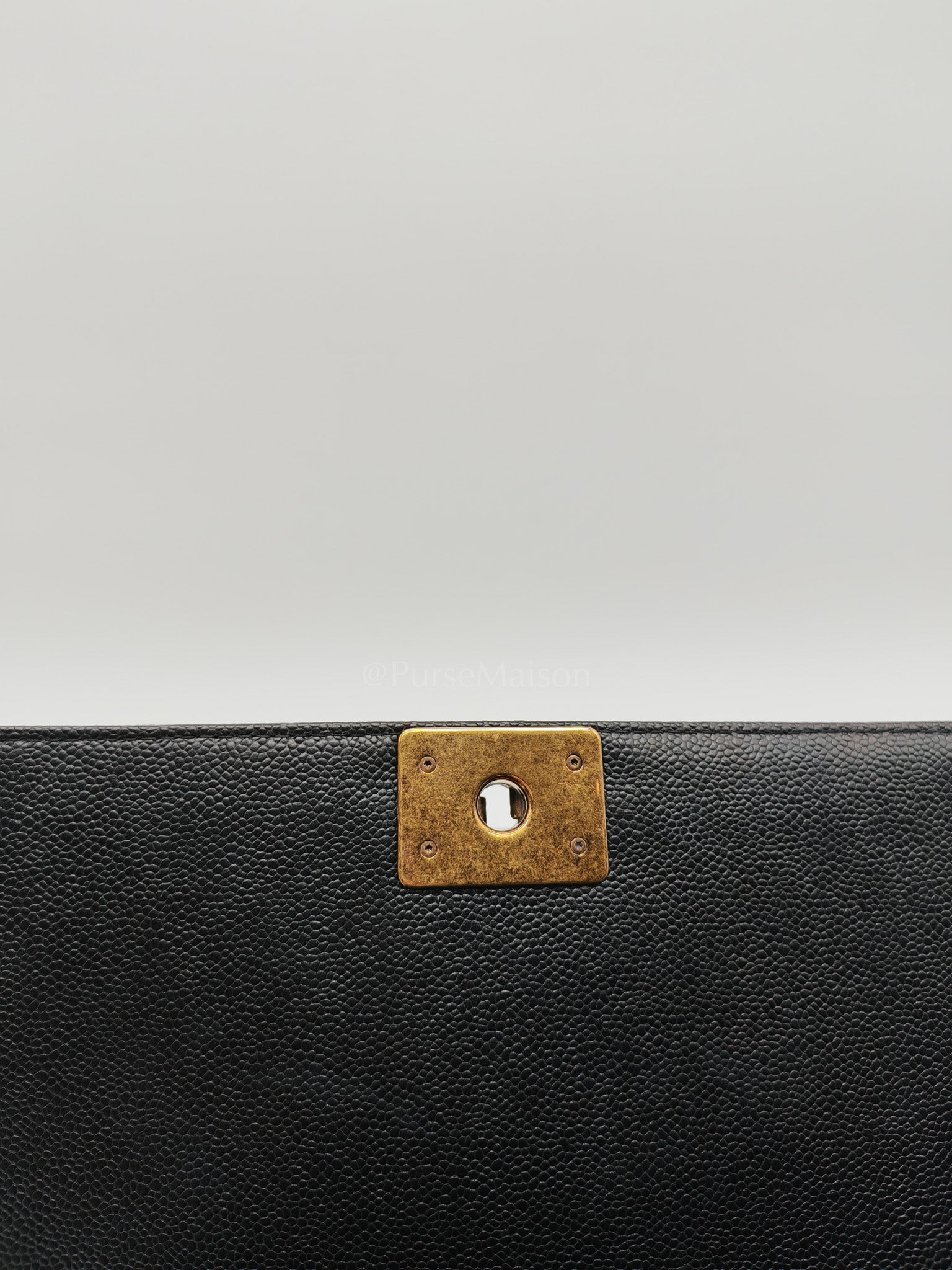 Le Boy Medium in Black Caviar Leather in Aged Gold Hardware (Series 20) | Purse Maison Luxury Bags Shop