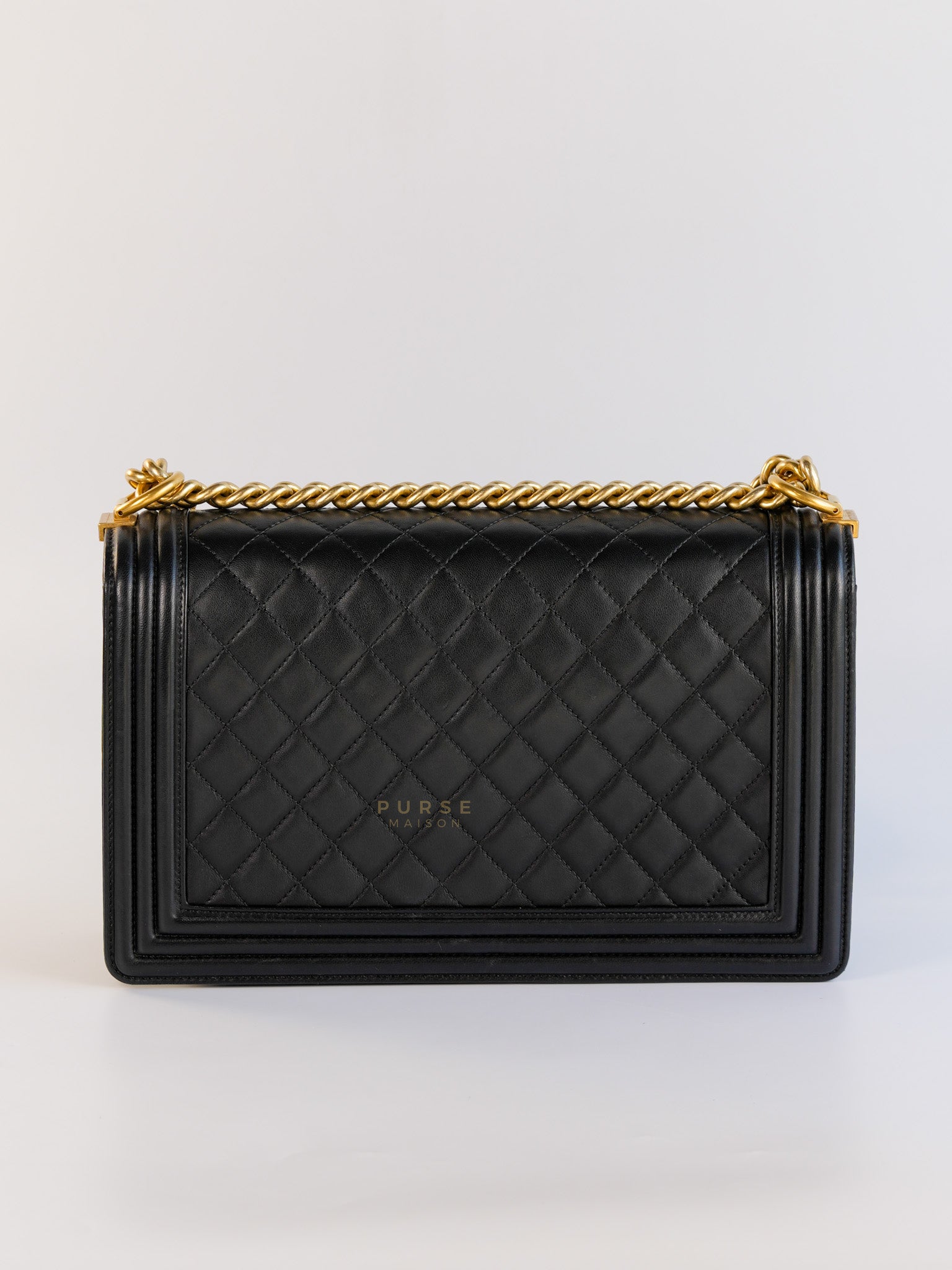 Le Boy New Medium In Black Lambskin Leather Aged Gold Hardware( Series 23) | Purse Maison Luxury Bags Shop