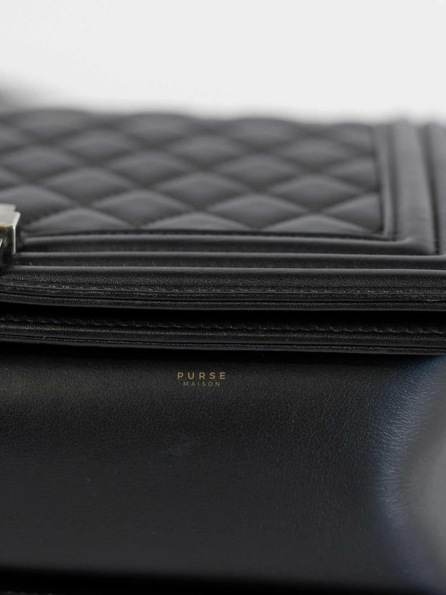 Le Boy New Medium in Black Quilted Lambskin Leather & Ruthenium Hardware (Series 24) | Purse Maison Luxury Bags Shop