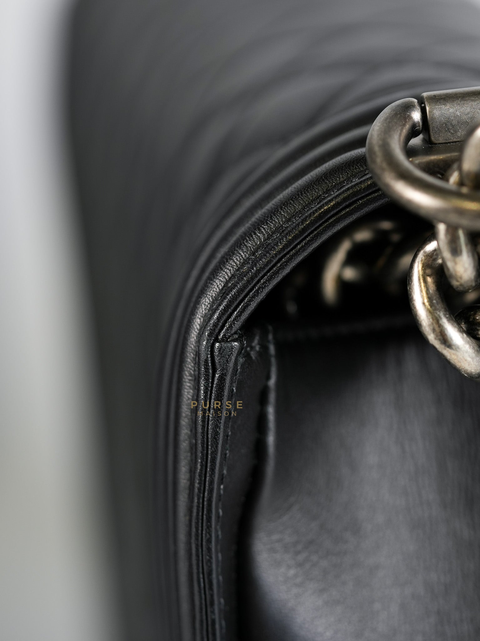 Le Boy New Medium in Black Quilted Lambskin Leather & Ruthenium Hardware (Series 24) | Purse Maison Luxury Bags Shop