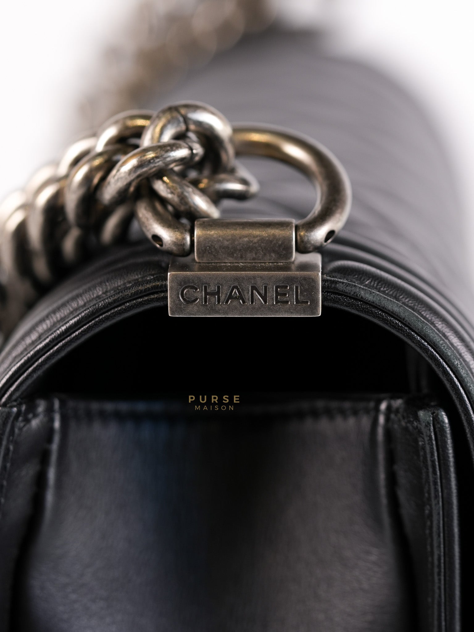 Le Boy New Medium in Black Quilted Lambskin Leather & Ruthenium Hardware (Series 24) | Purse Maison Luxury Bags Shop