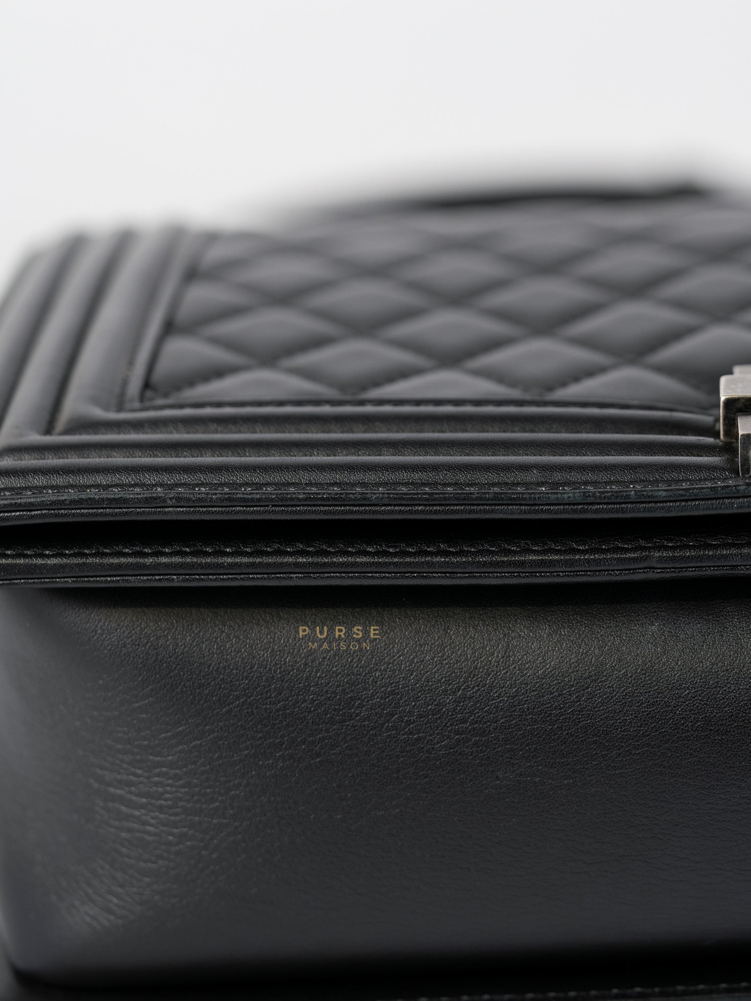 Le Boy New Medium in Black Quilted Lambskin Leather & Ruthenium Hardware (Series 24) | Purse Maison Luxury Bags Shop