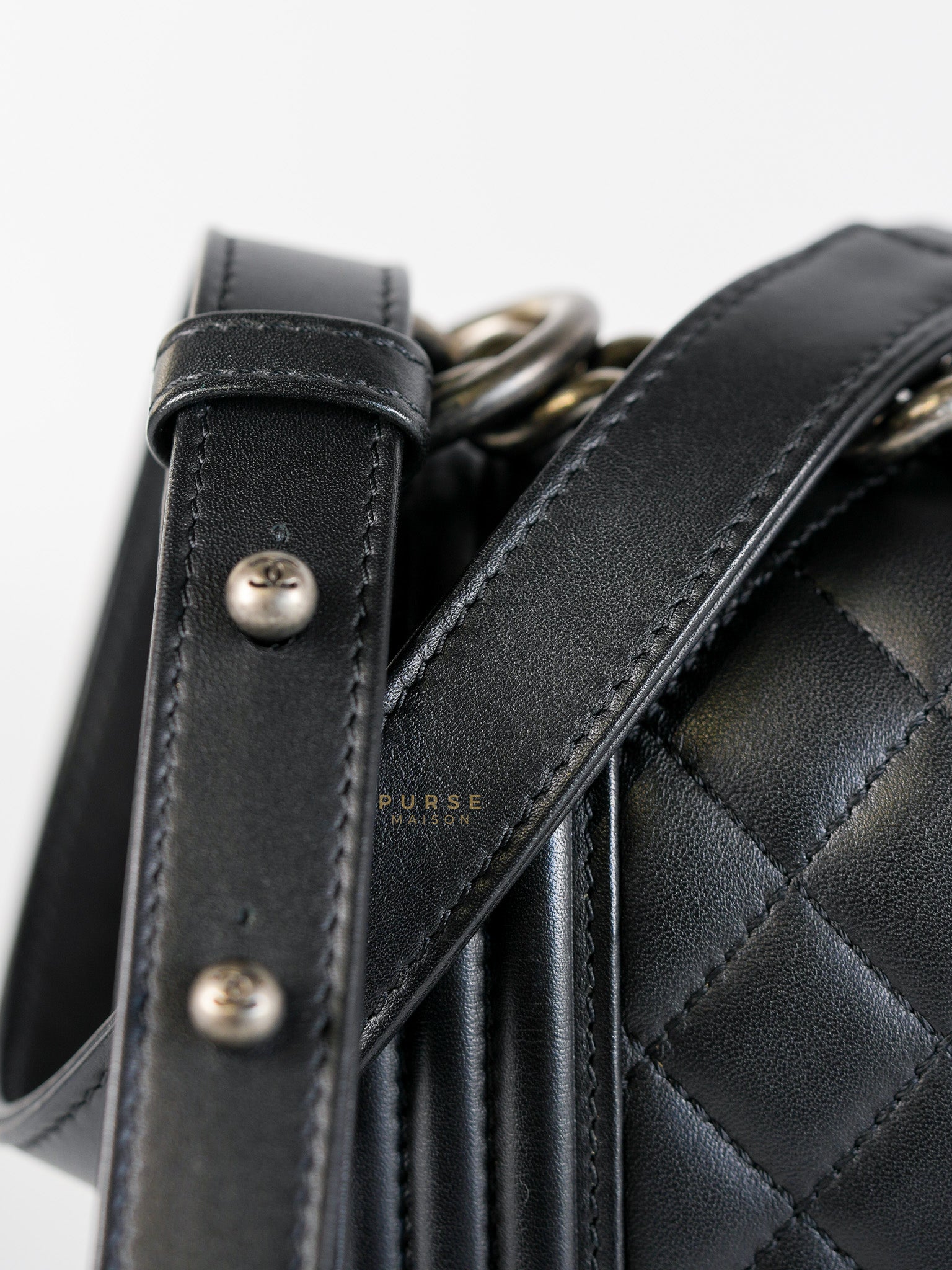 Le Boy New Medium in Black Quilted Lambskin Leather & Ruthenium Hardware (Series 24) | Purse Maison Luxury Bags Shop