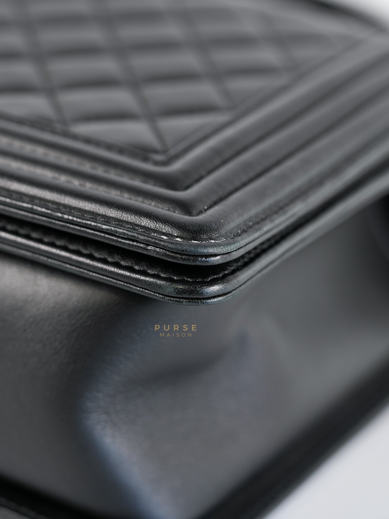 Le Boy New Medium in Black Quilted Lambskin Leather & Ruthenium Hardware (Series 24) | Purse Maison Luxury Bags Shop