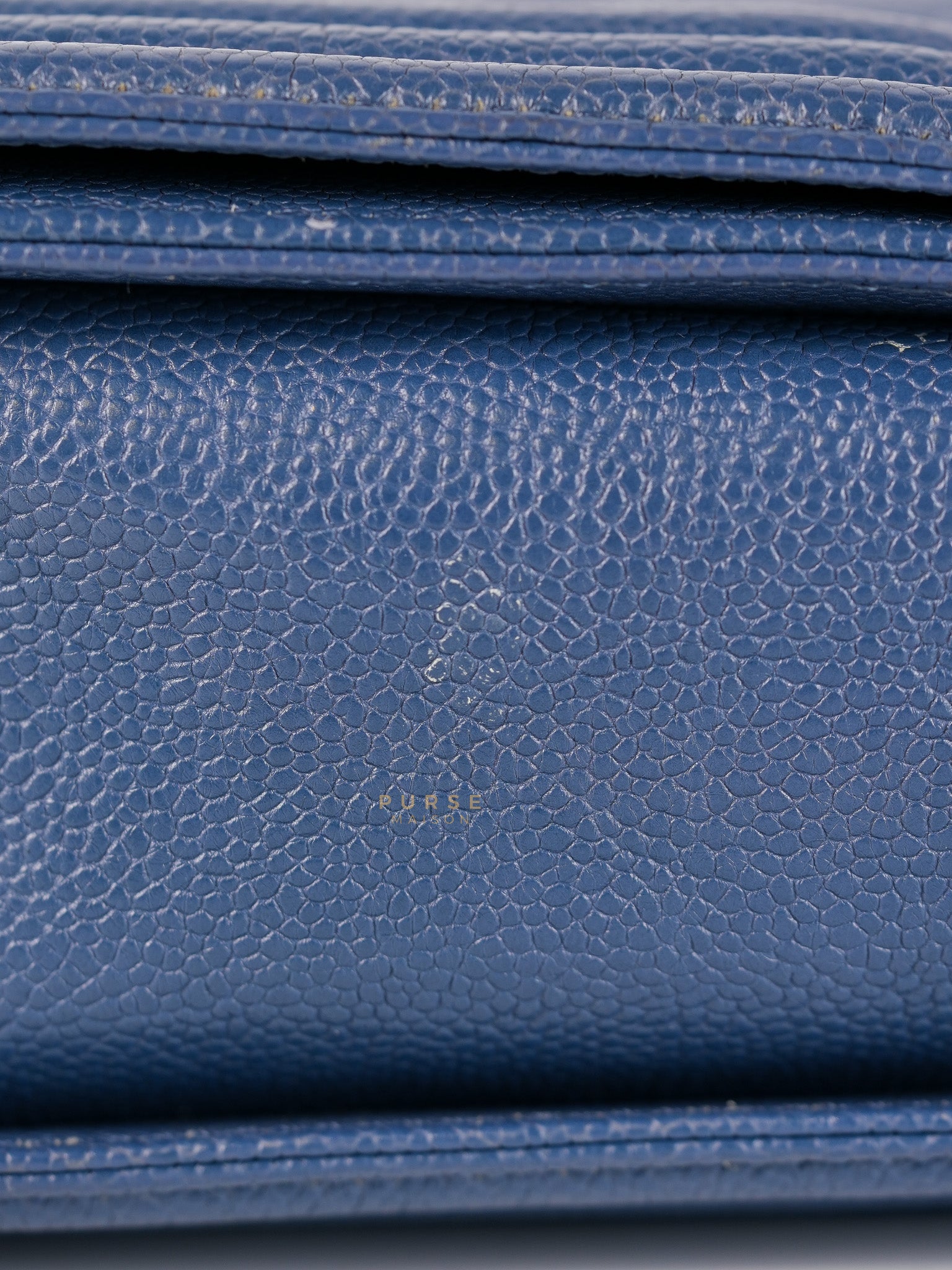 Le Boy New Medium in Navy Blue Quilted Caviar Leather Gold Hardware Series 23 | Purse Maison Luxury Bags Shop