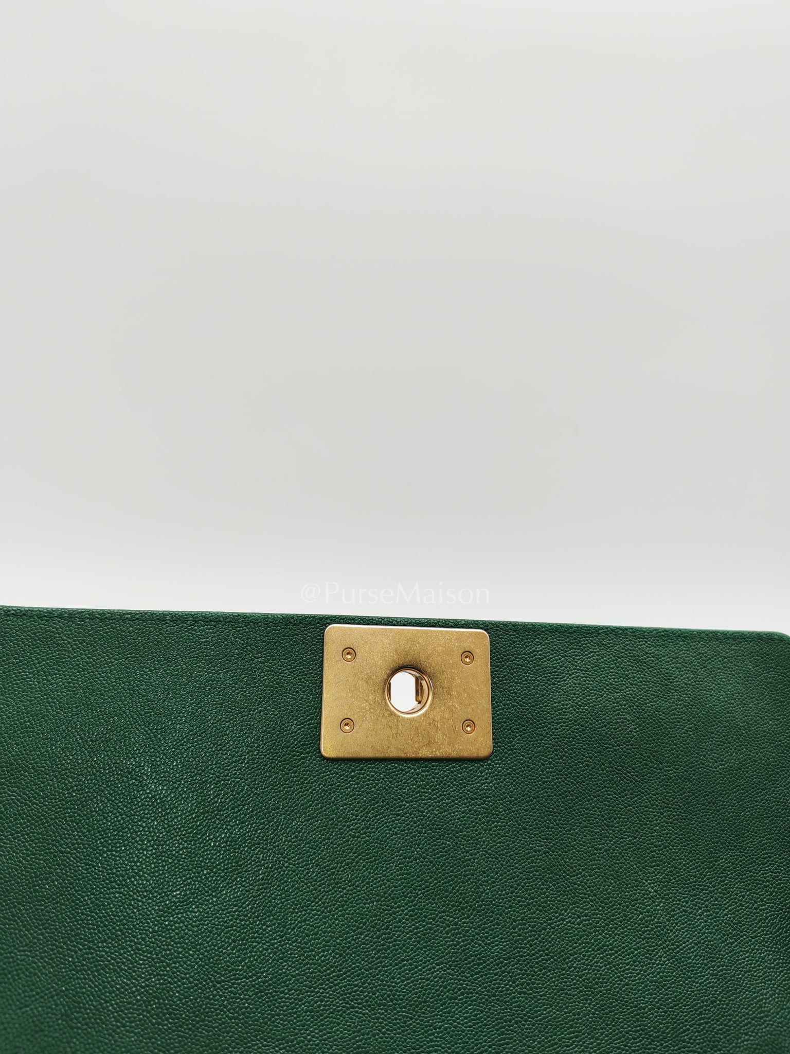 Le Boy Old Medium Green Caviar Leather in Aged Gold Hardware (Series 26) | Purse Maison Luxury Bags Shop