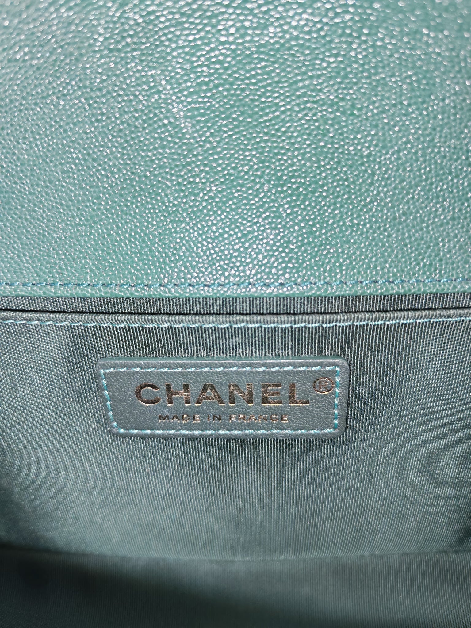 Le Boy Old Medium Green Caviar Leather in Aged Gold Hardware (Series 26) | Purse Maison Luxury Bags Shop