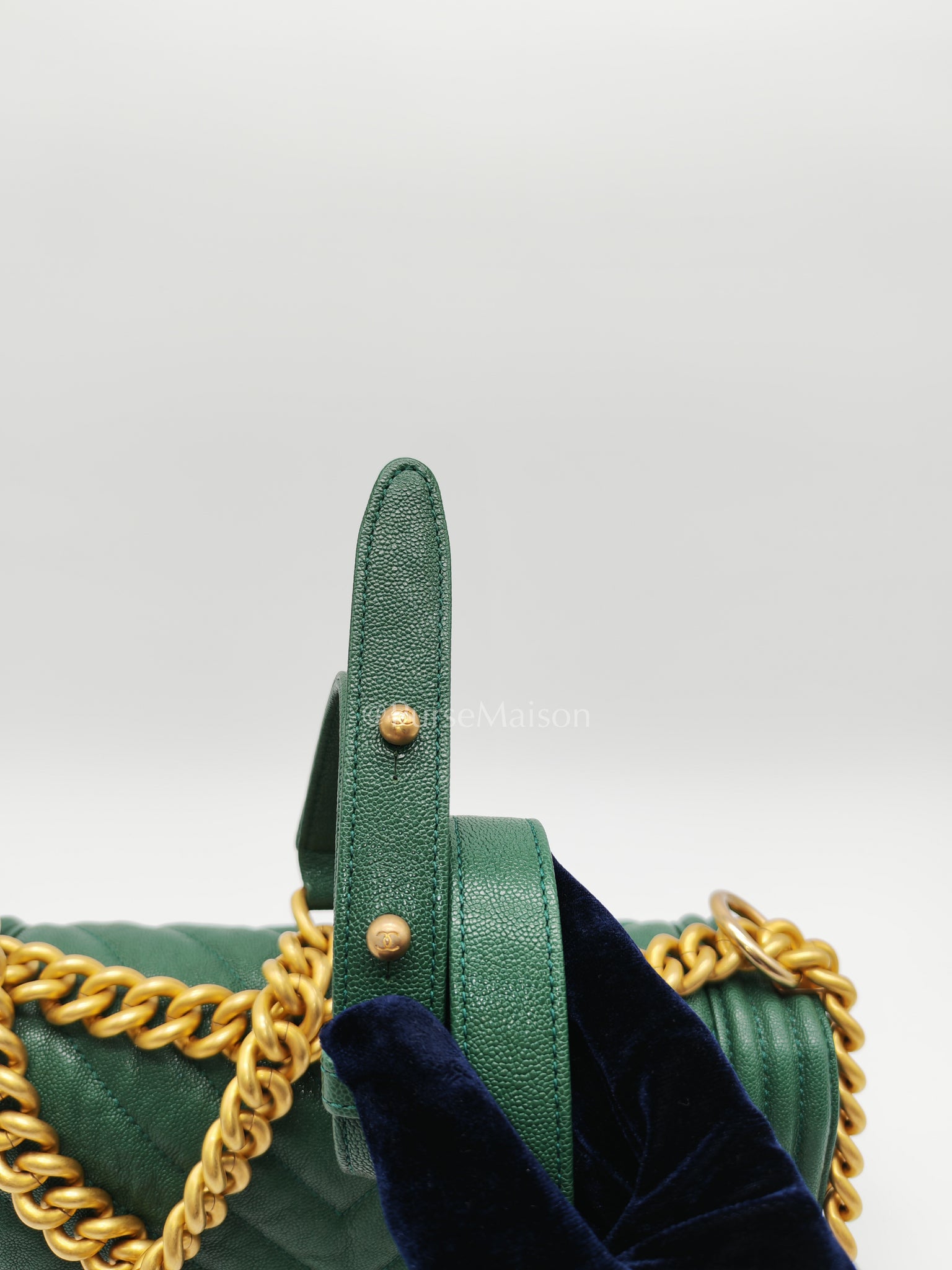 Le Boy Old Medium Green Caviar Leather in Aged Gold Hardware (Series 26) | Purse Maison Luxury Bags Shop